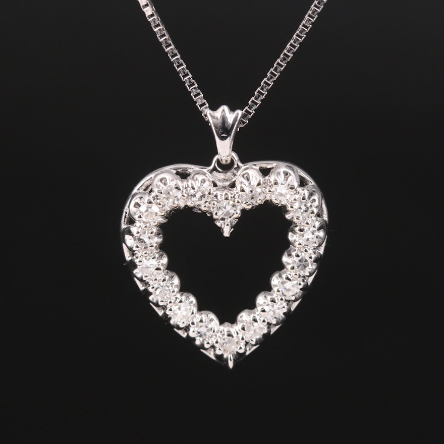14K 0.35 CTW Diamond Heart Pendant Necklace