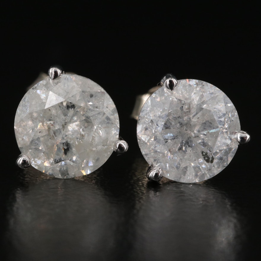 14K 3.55 CTW Diamond Stud Earrings