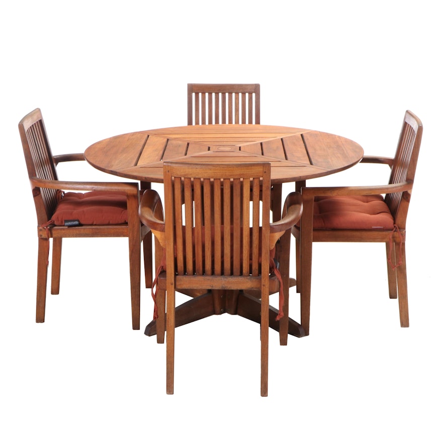 Five-Piece Teak Patio Dining Set, Including Les Jardins Au Bout Du Monde