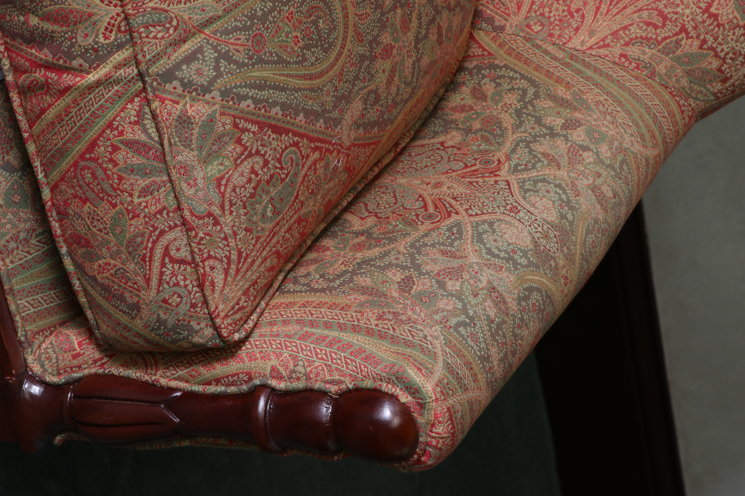 Mark Hampton for Hickory Chair Regency Style Upholstered Mahogany Armchairs