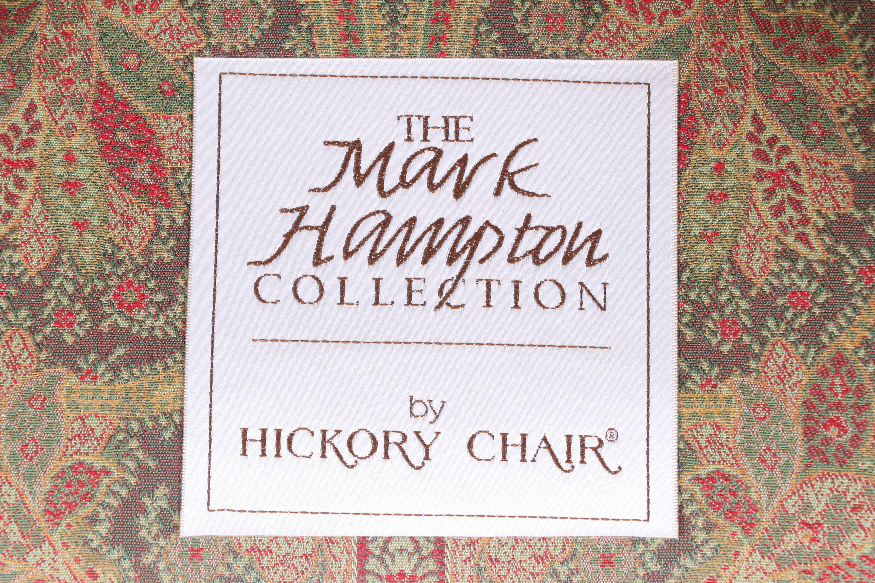 Mark Hampton for Hickory Chair Regency Style Upholstered Mahogany Armchairs