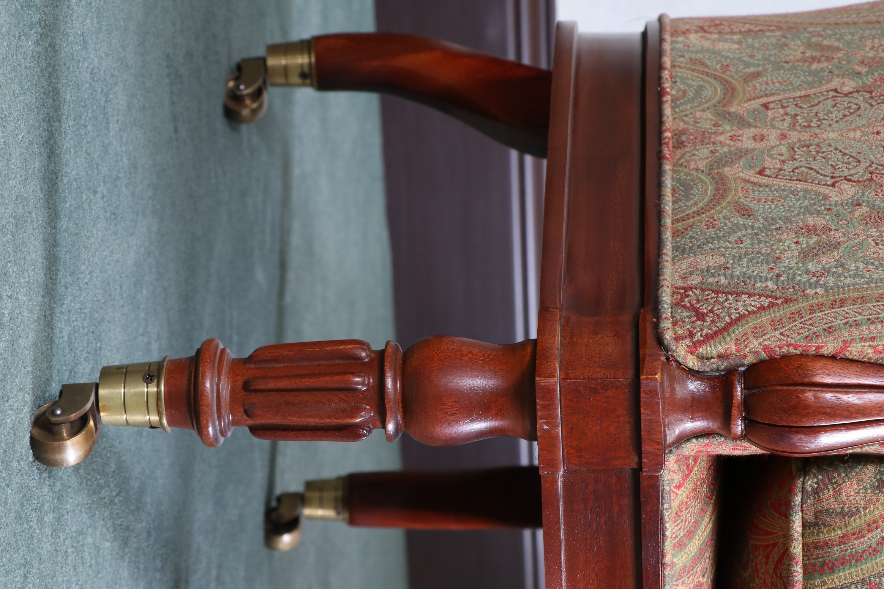 Mark Hampton for Hickory Chair Regency Style Upholstered Mahogany Armchairs