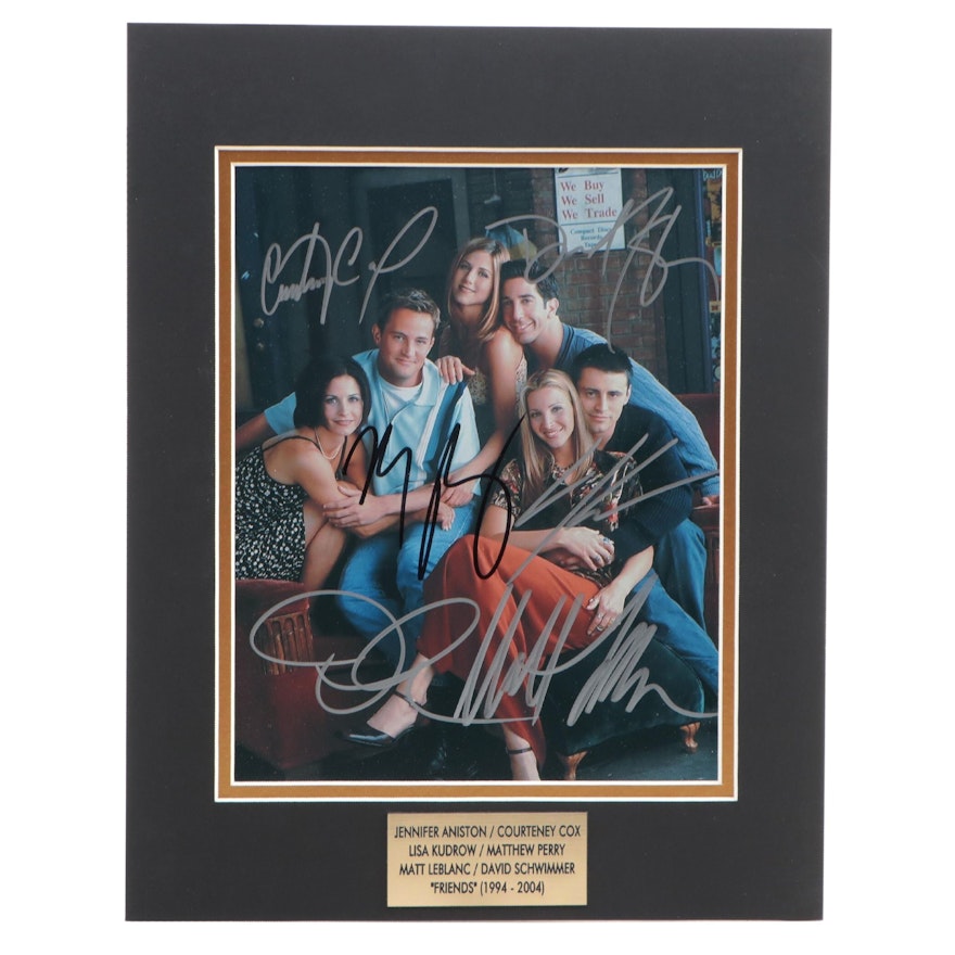 Jennifer Aniston and "Friends" Cast Signed Giclée in Mat Frame