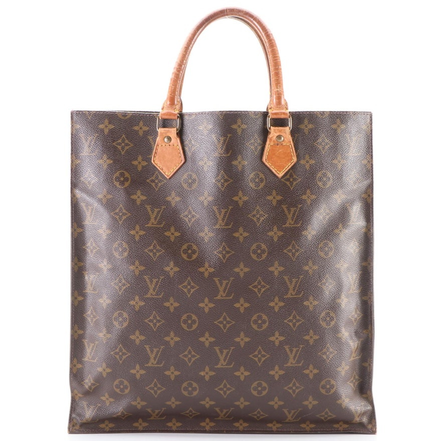 Louis Vuitton Sac Plat in Monogram Canvas and Vachetta Leather