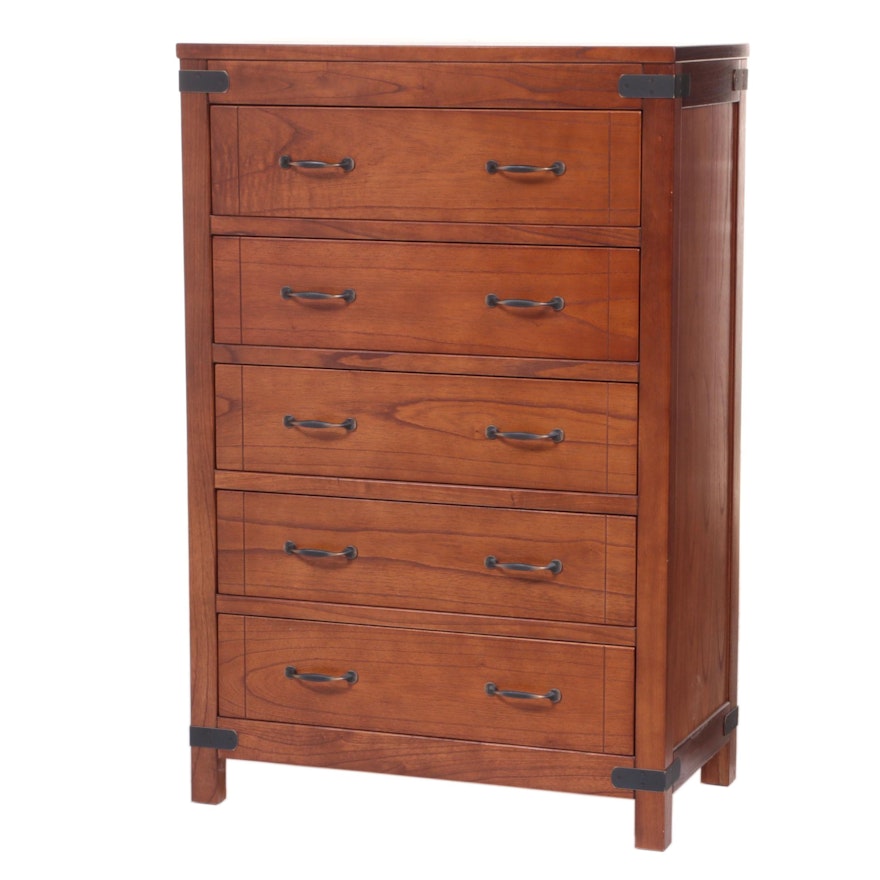 Arhaus Furniture Oak and Metal-Mounted Chest of Drawers