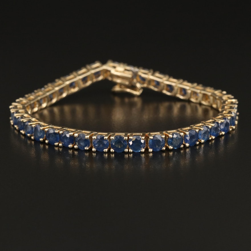 14K Sapphire Line Bracelet