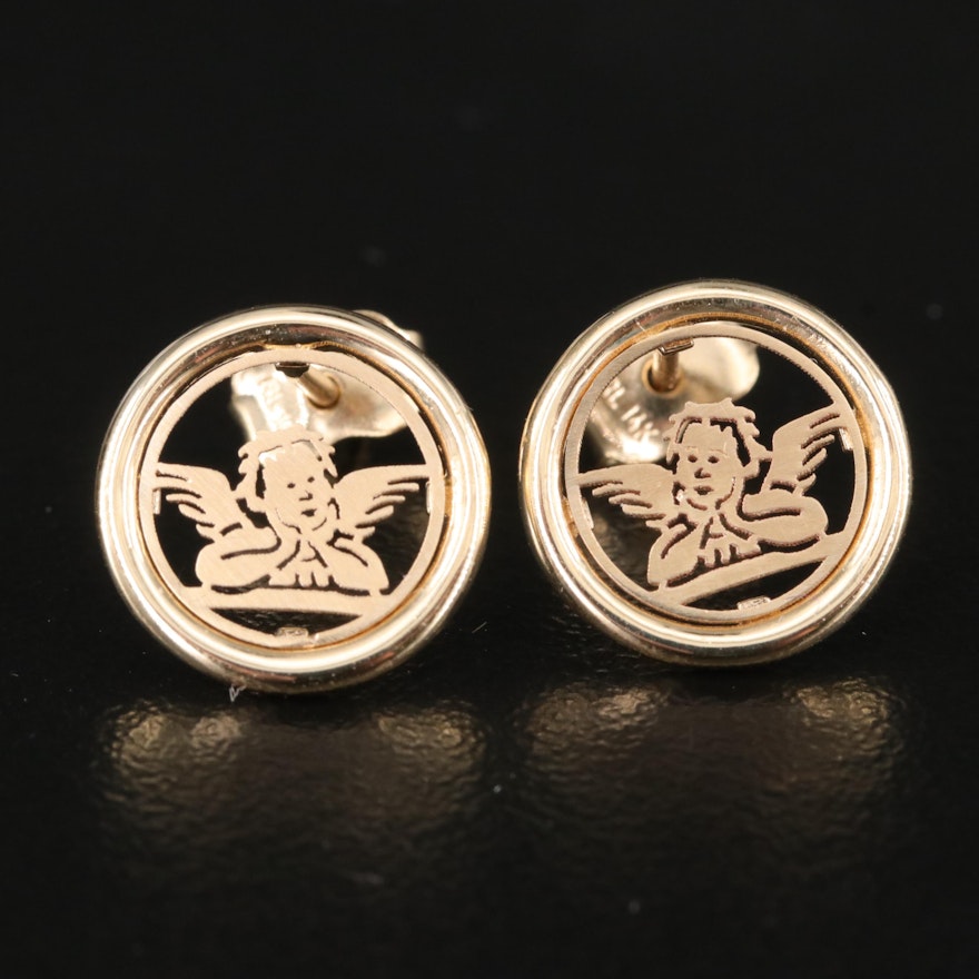 14K Angel Stud Earrings