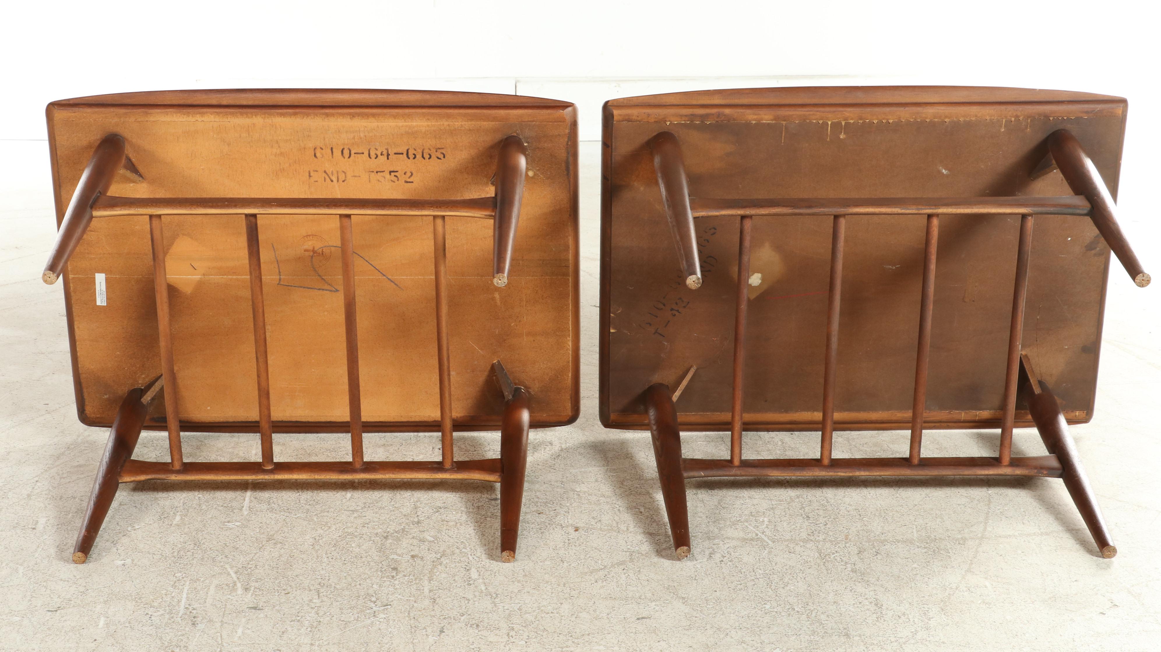 Pair of Bassett Furniture Mid Century Modern Walnut Side Tables