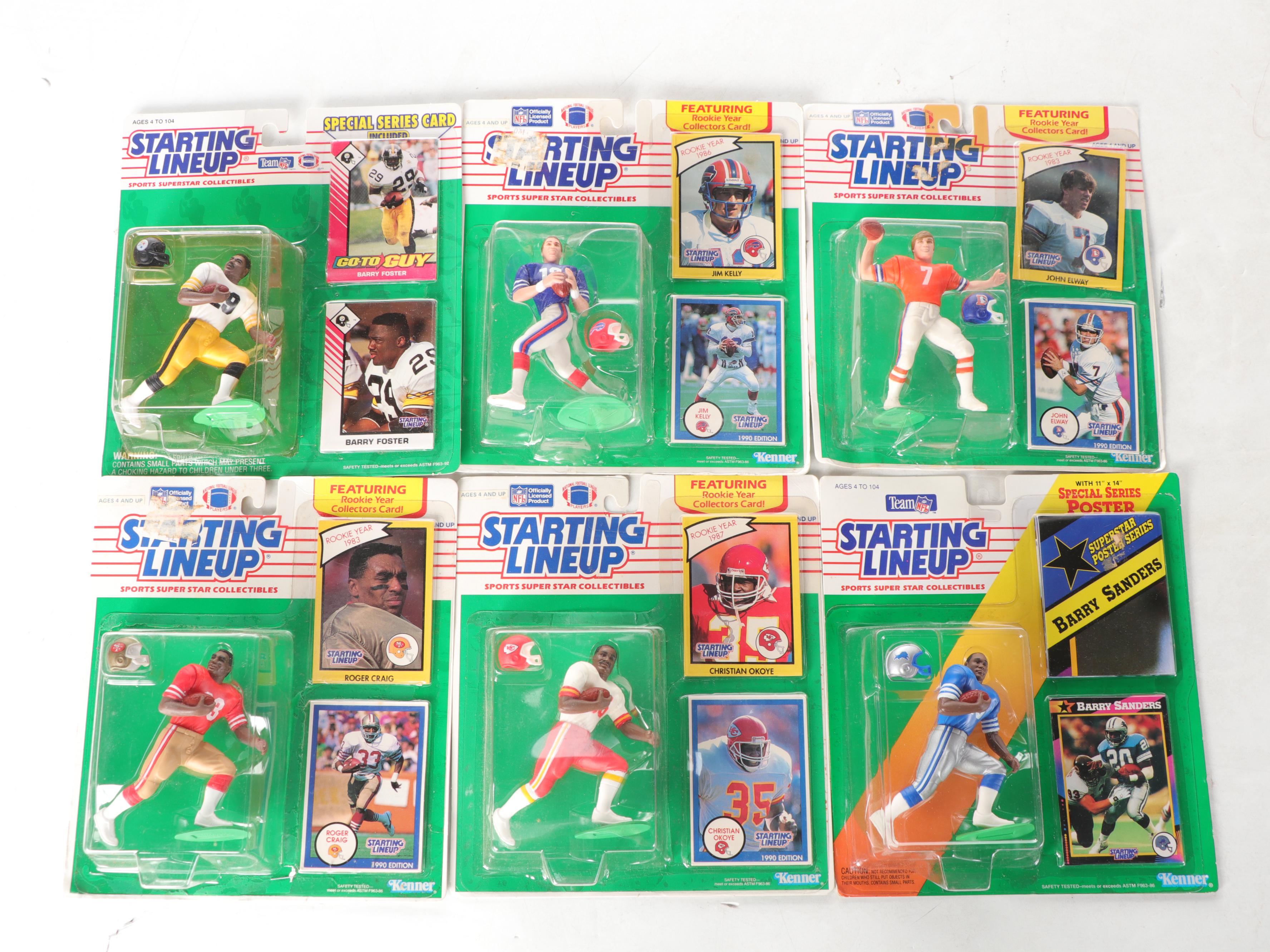 Kenner Starting Lineup Football Action Figures and Action Packed Trading Cards