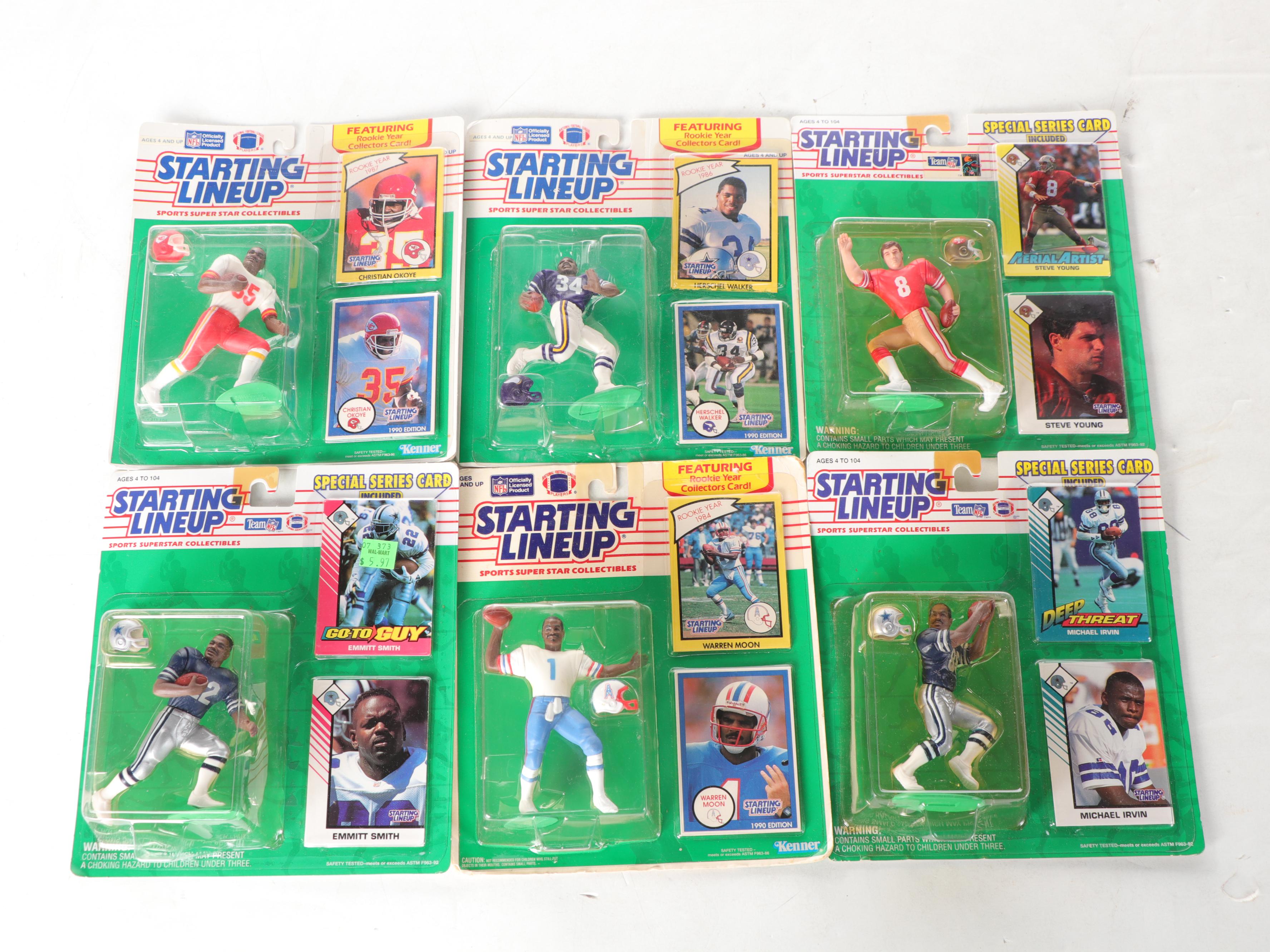 Kenner Starting Lineup Football Action Figures and Action Packed Trading Cards