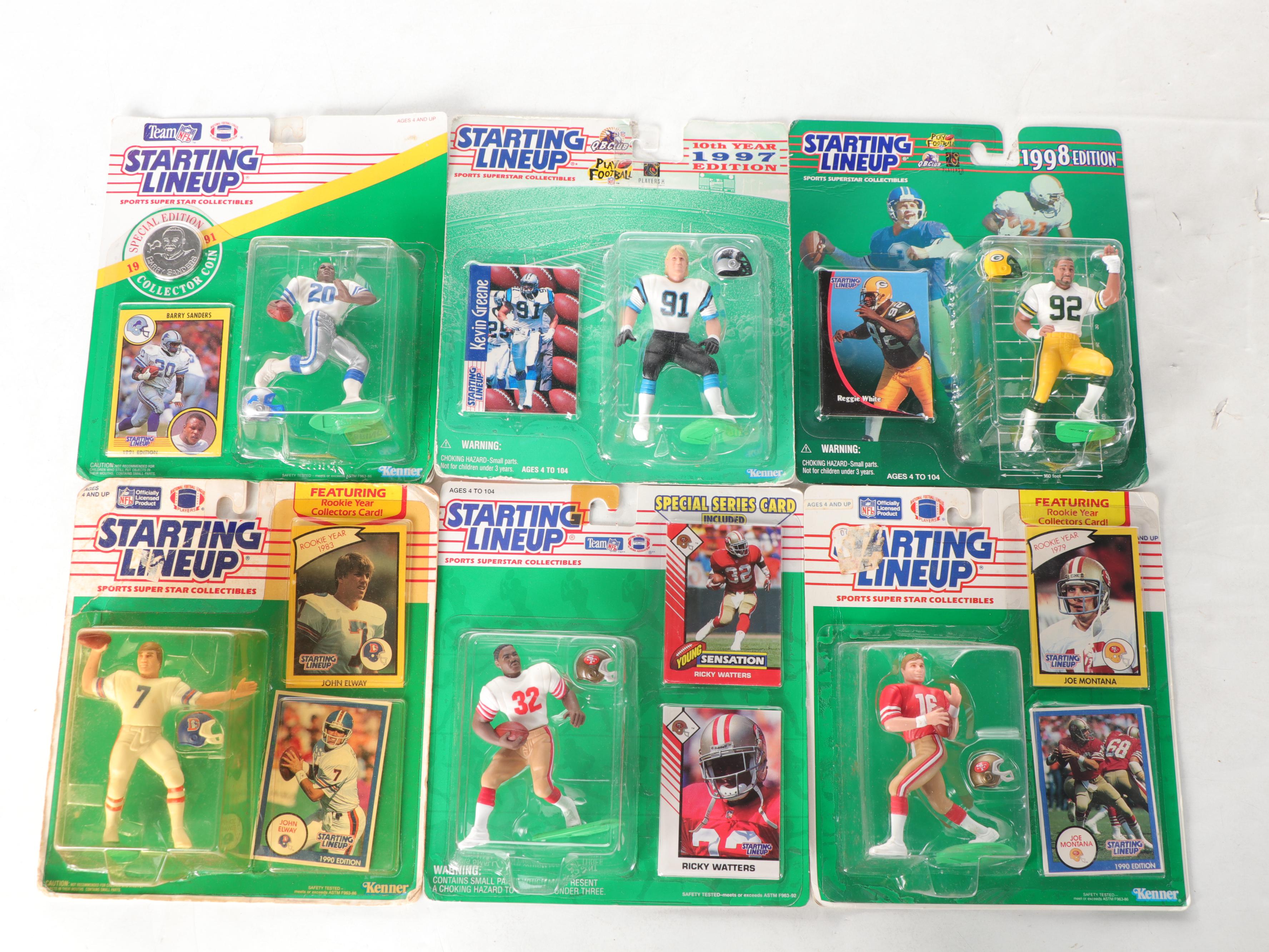 Kenner Starting Lineup Football Action Figures and Action Packed Trading Cards