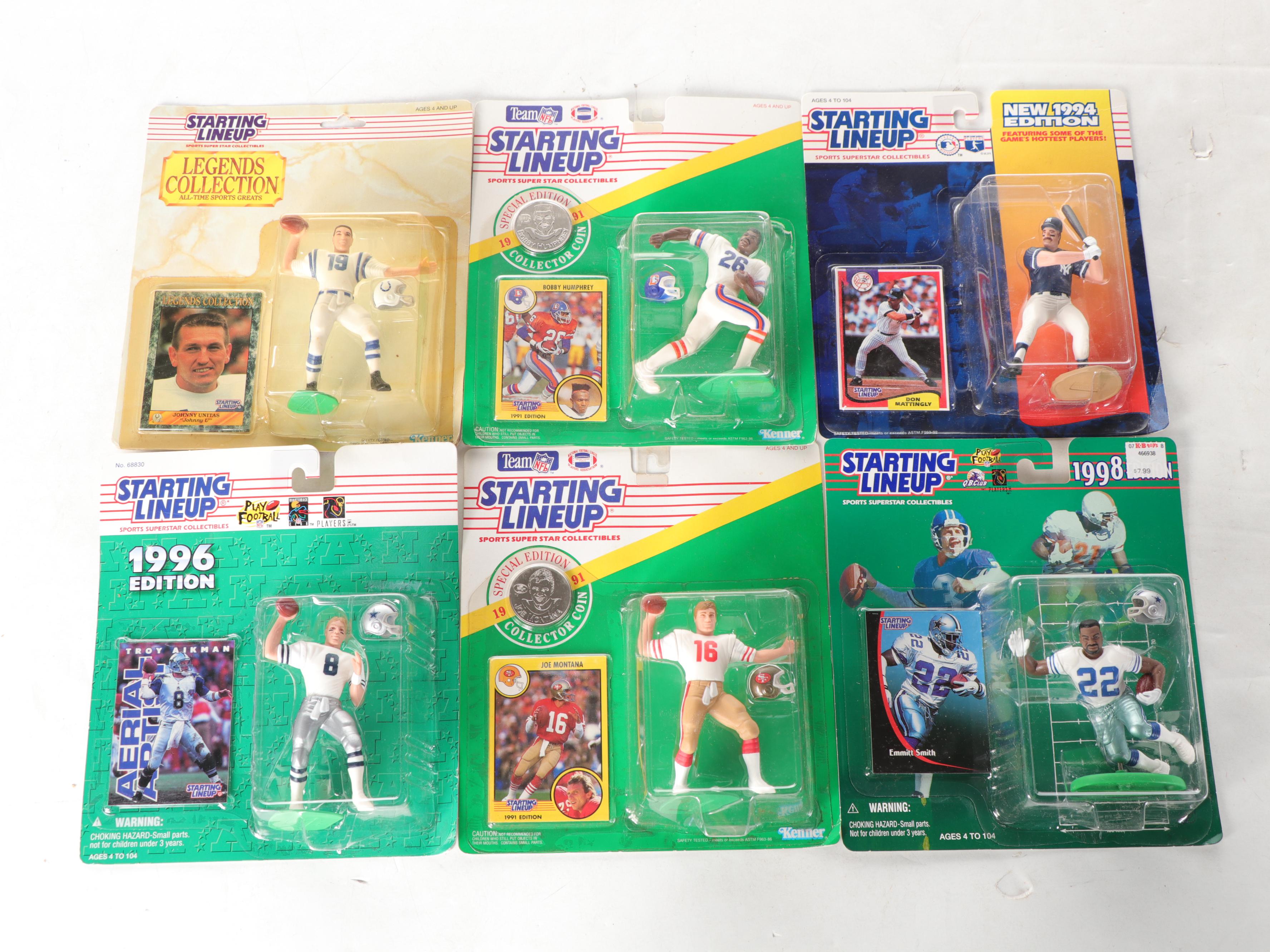Kenner Starting Lineup Football Action Figures and Action Packed Trading Cards