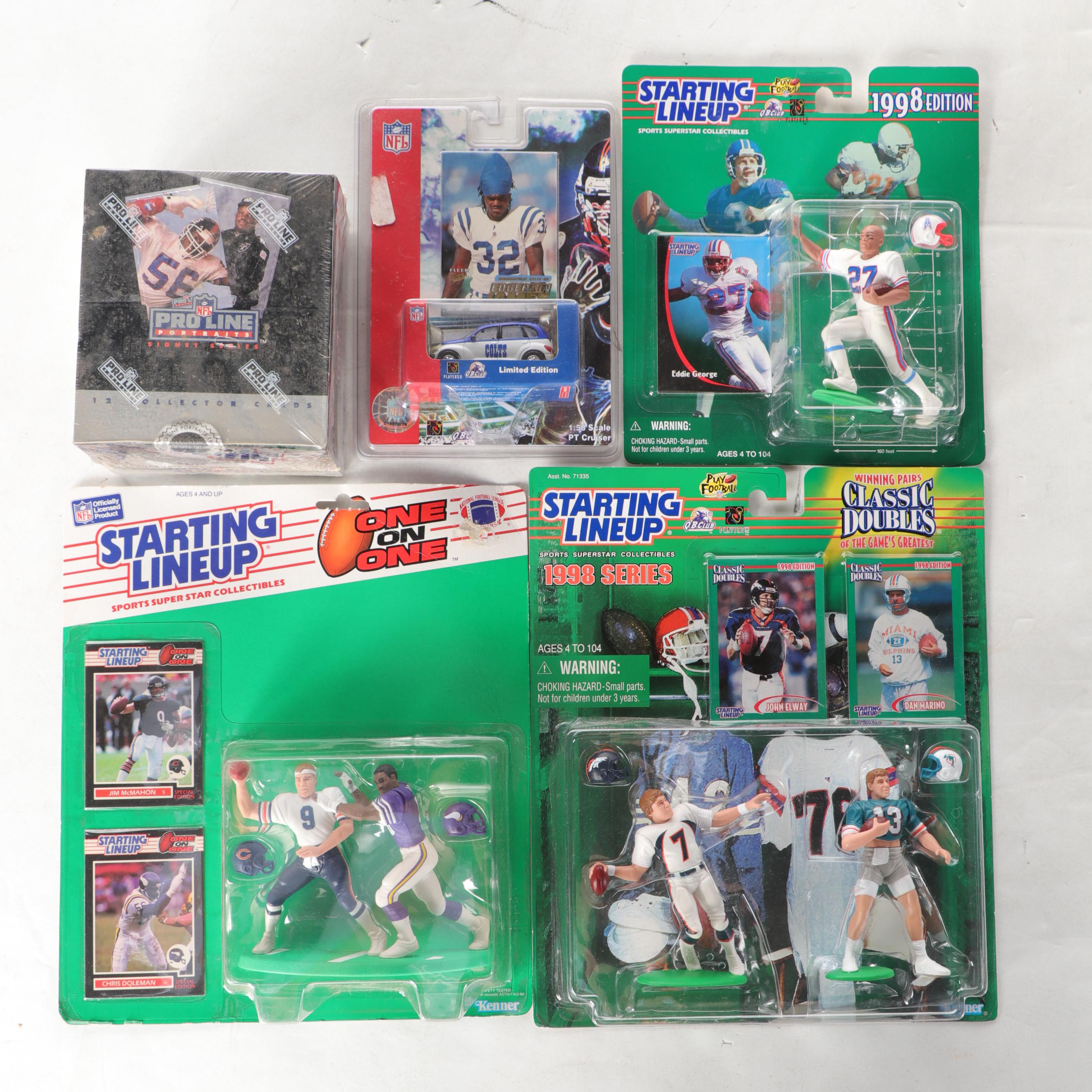Kenner Starting Lineup Football Action Figures and Action Packed Trading Cards