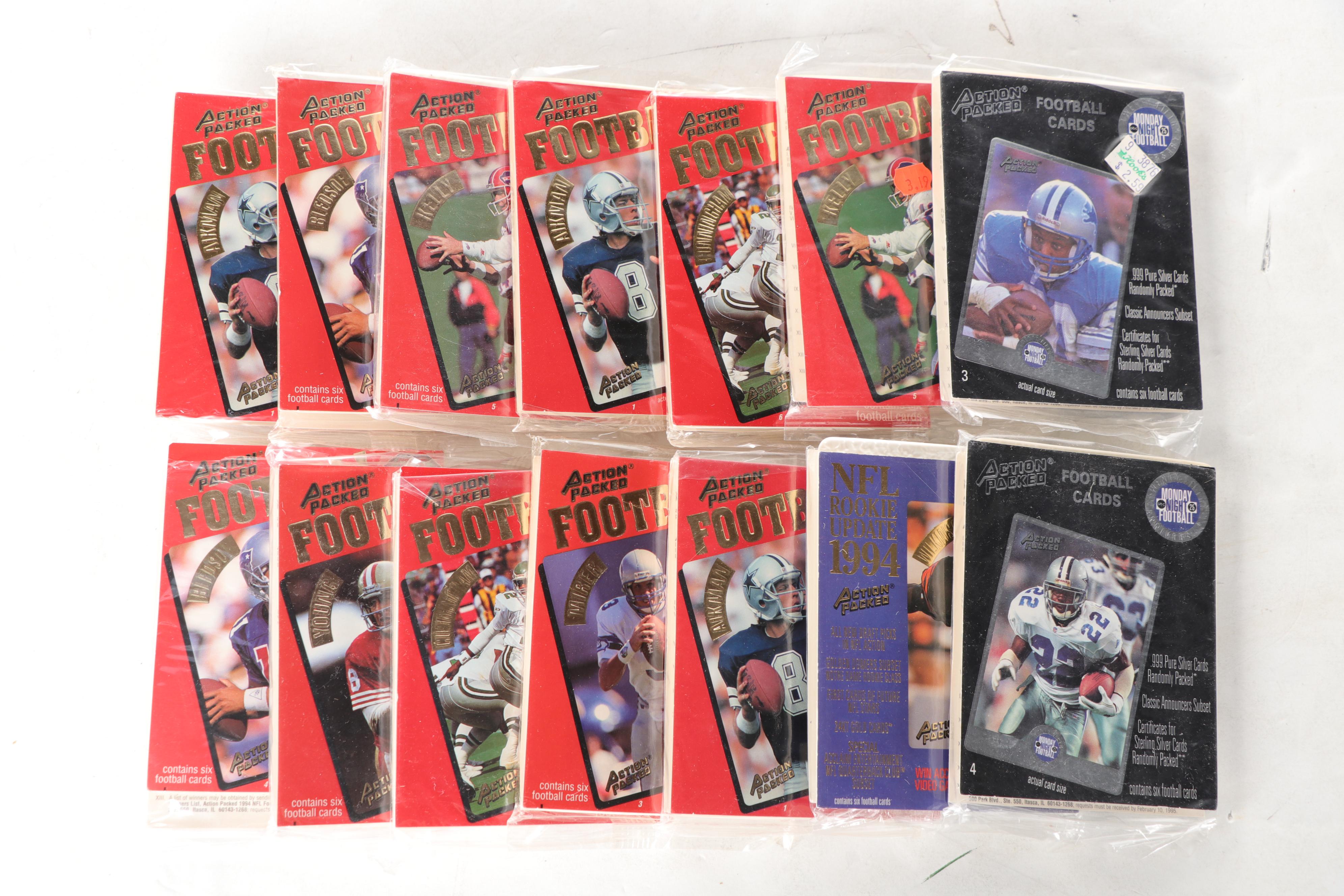 Kenner Starting Lineup Football Action Figures and Action Packed Trading Cards