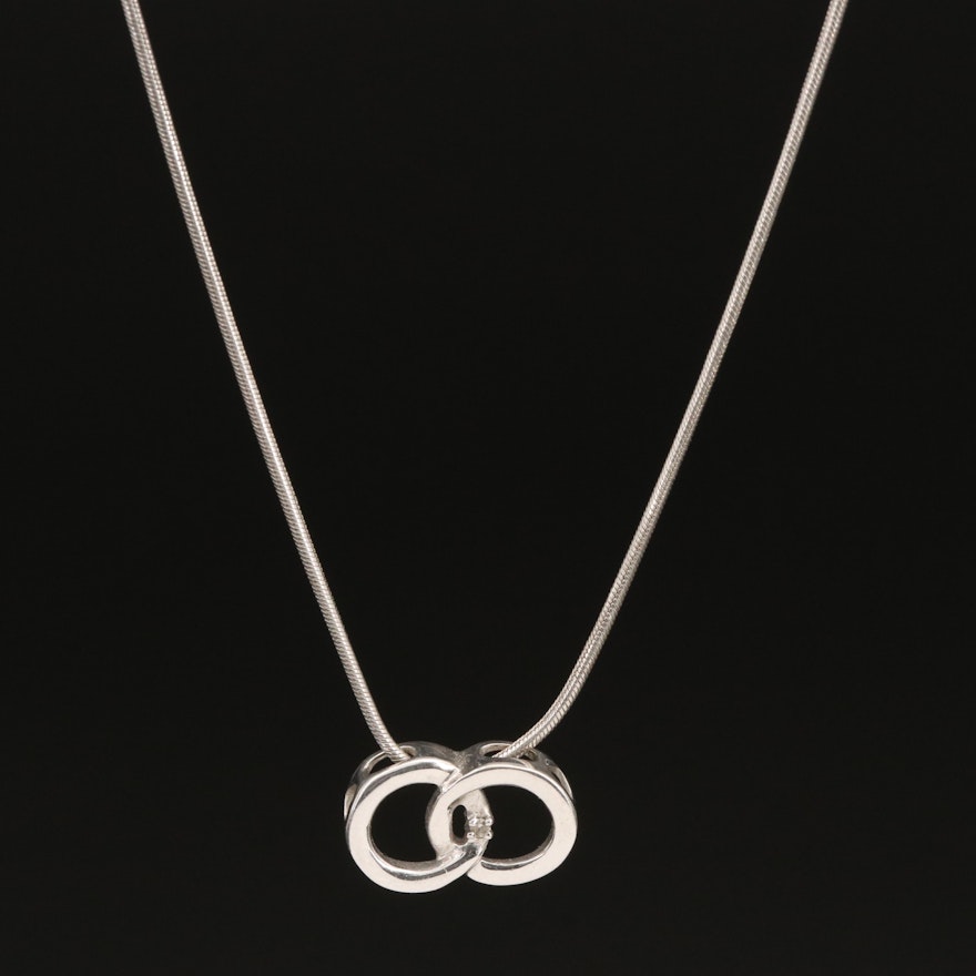 14K Diamond Interlocking Necklace
