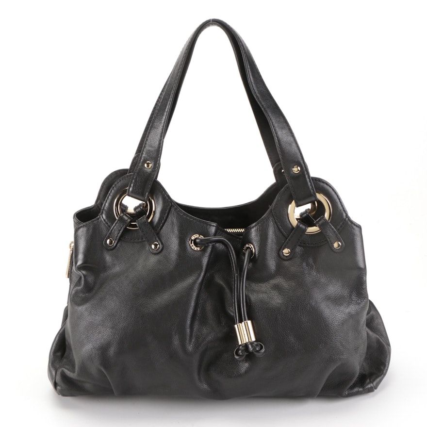 MICHAEL Michael Kors Shoulder Bag in Black Grained Leather