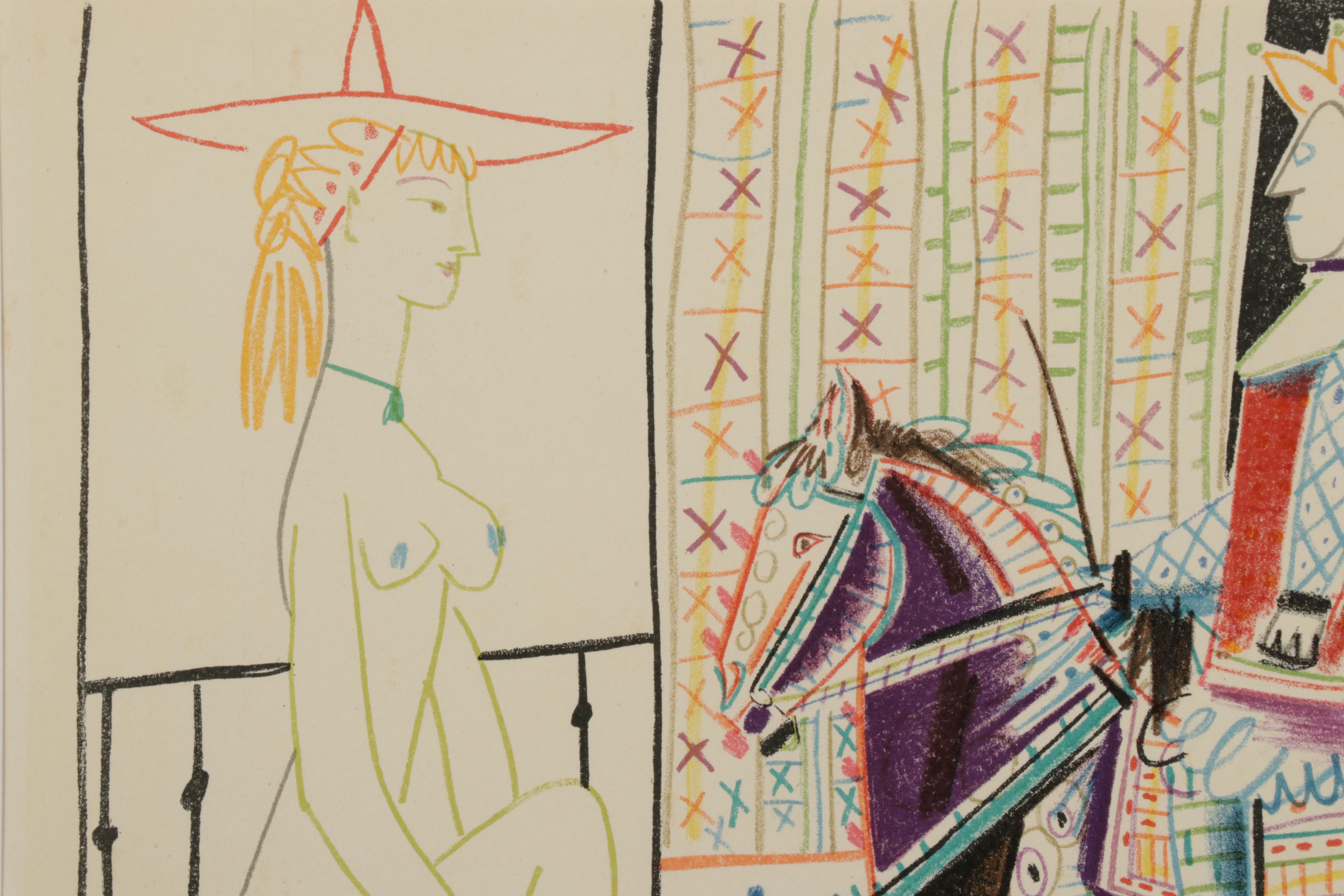 Lithograph After Pablo Picasso "Picasso et la Comedie Humaine" for "Verve," 1954