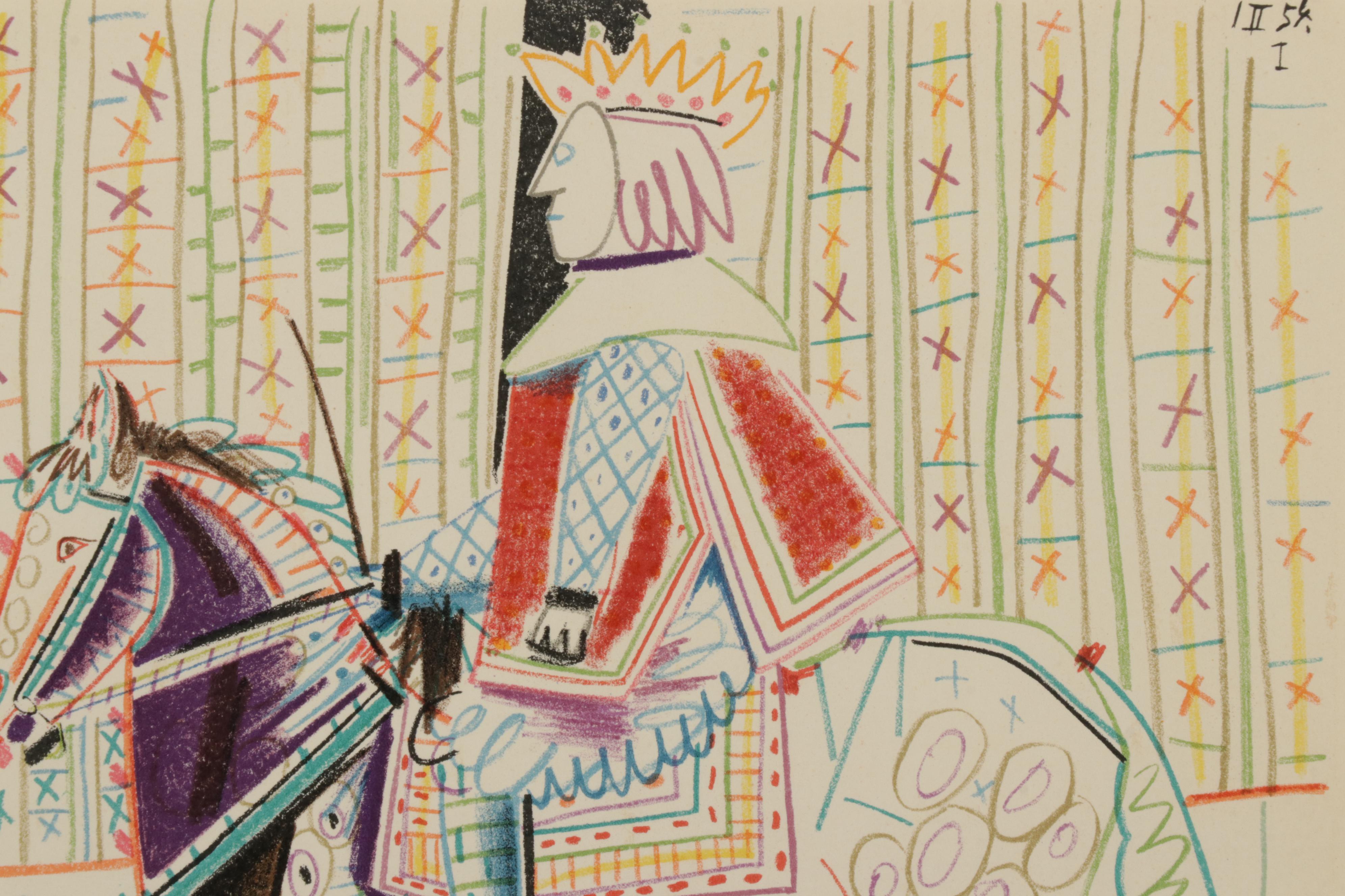 Lithograph After Pablo Picasso "Picasso et la Comedie Humaine" for "Verve," 1954