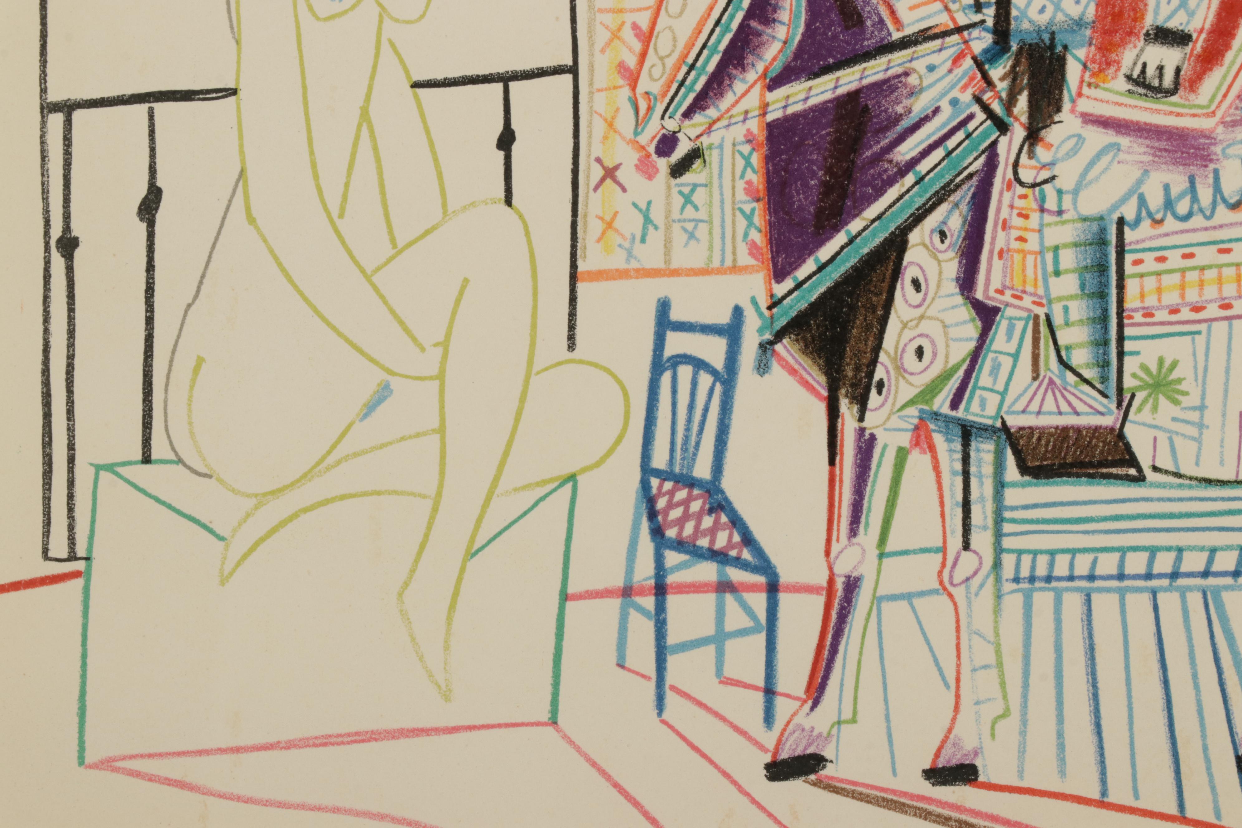 Lithograph After Pablo Picasso "Picasso et la Comedie Humaine" for "Verve," 1954