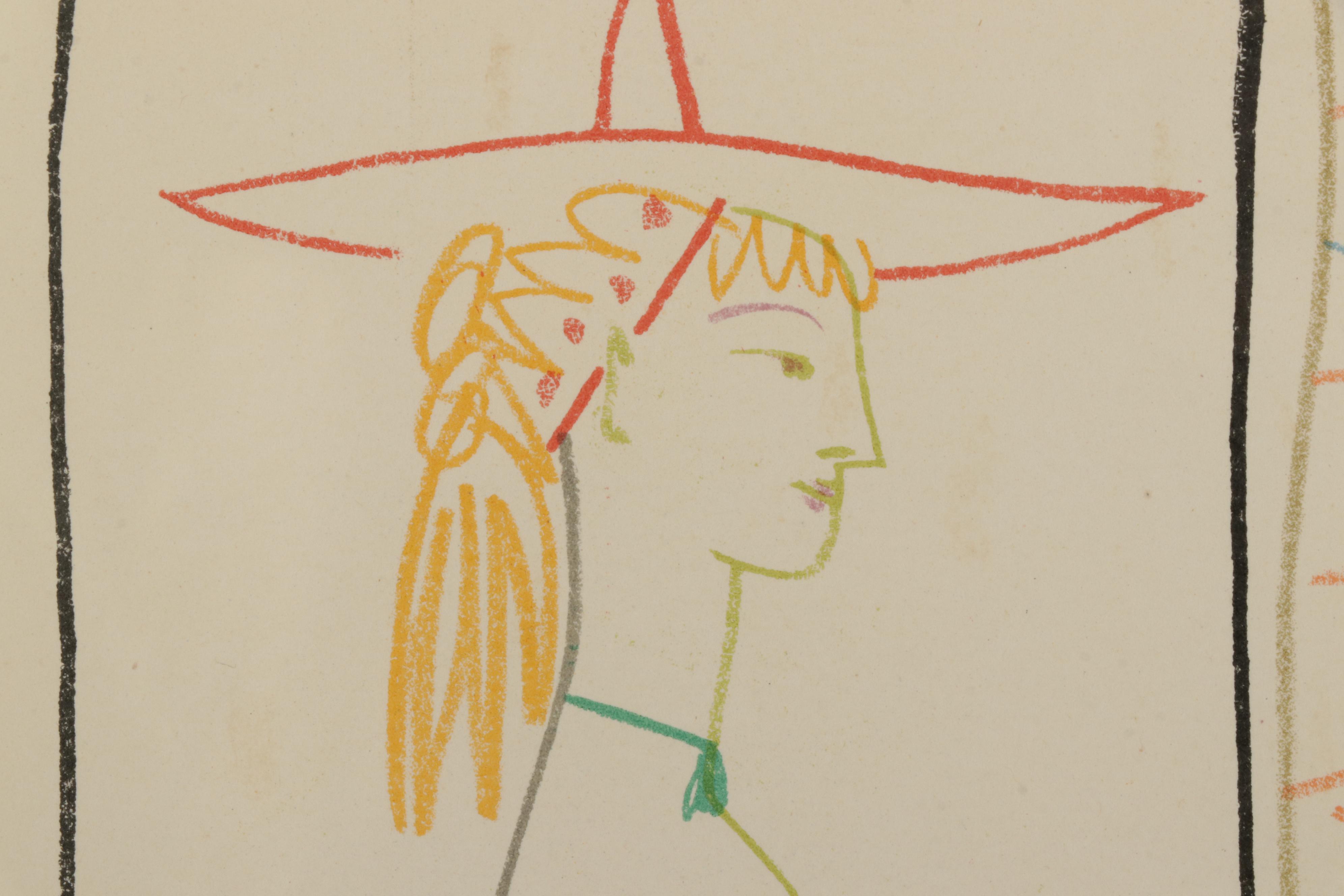 Lithograph After Pablo Picasso "Picasso et la Comedie Humaine" for "Verve," 1954