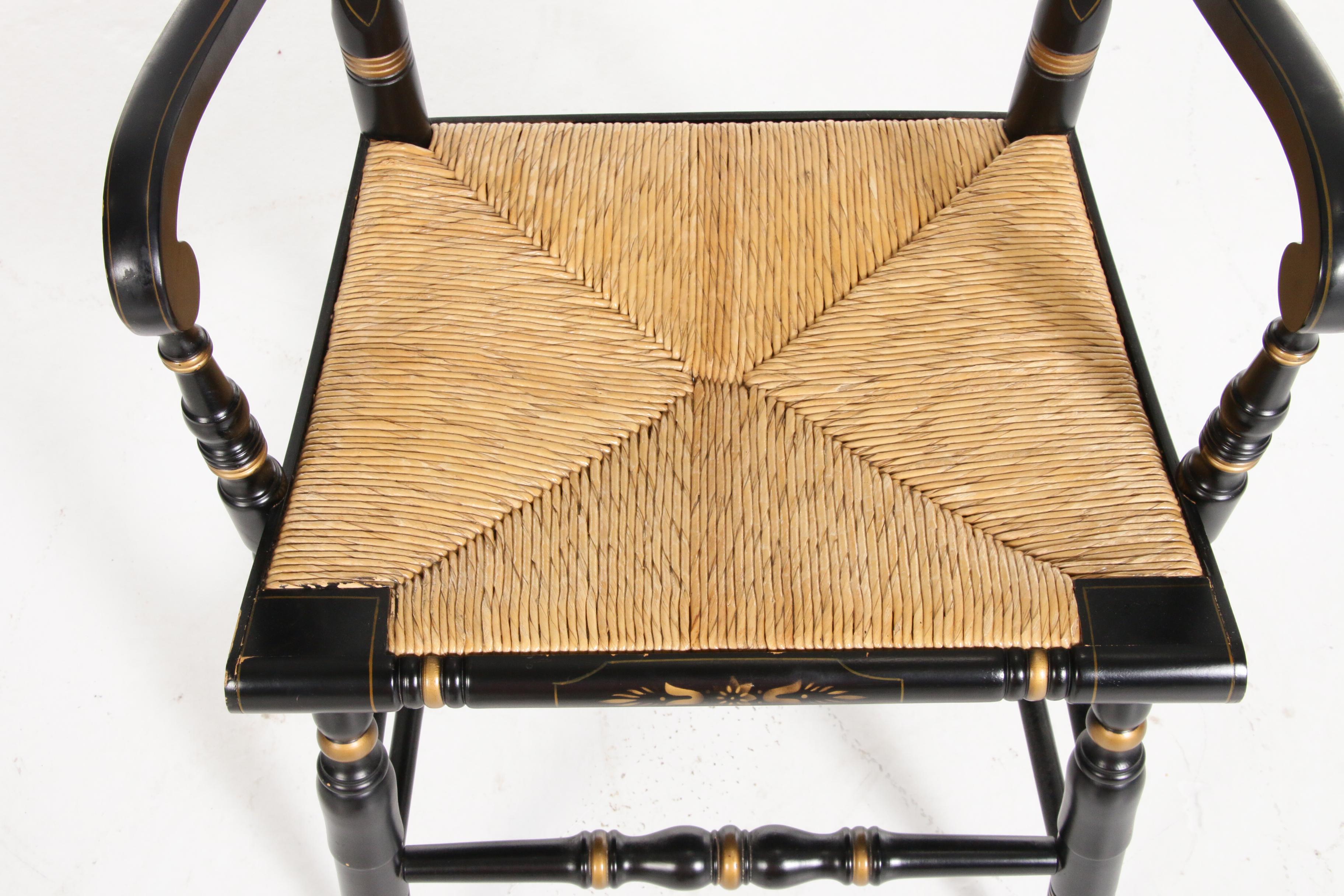 L. Hitchcock Hand-Painted University of Virginia Armchair, Mid 20th Century