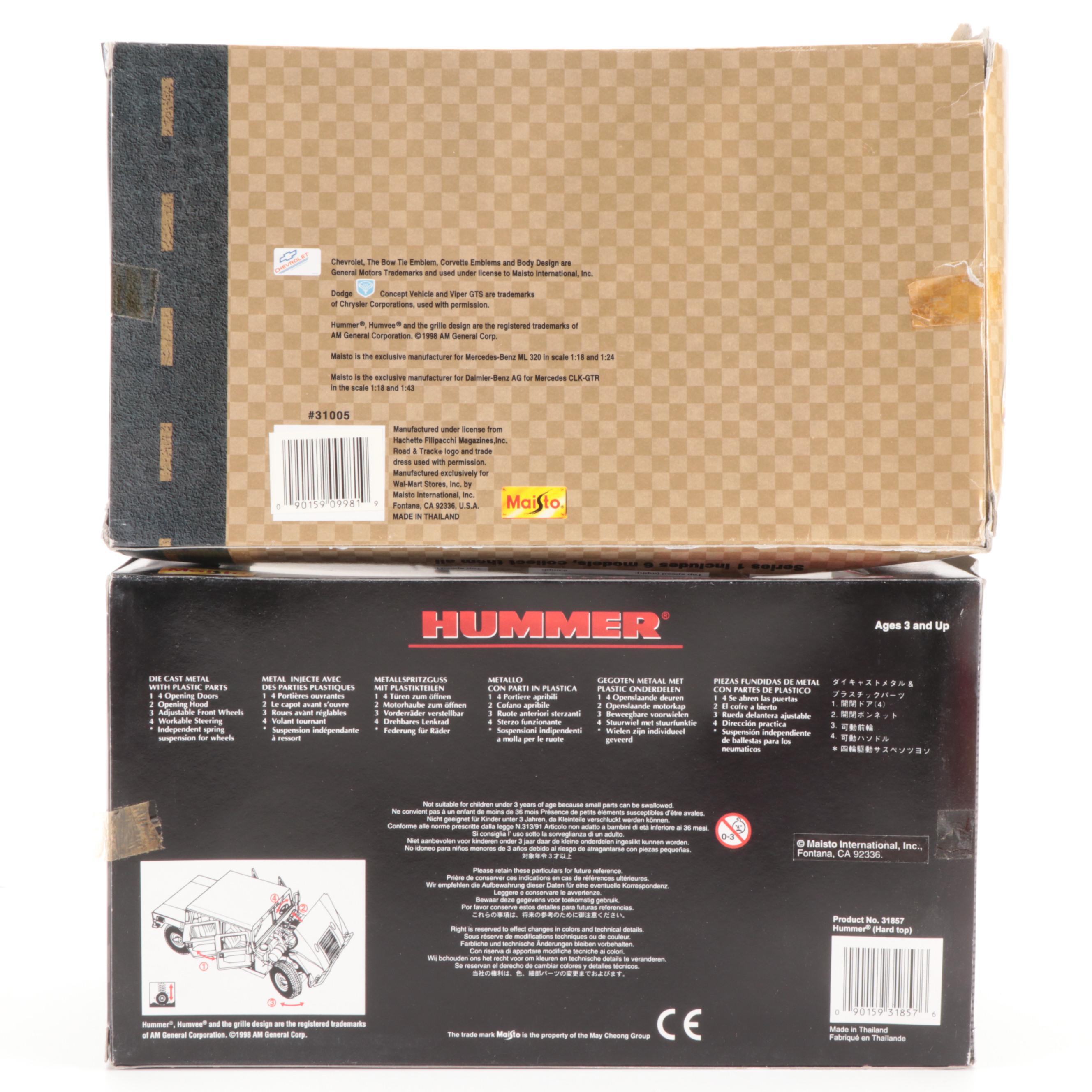 Maisto Special Edition Hummer H2 and Other Diecast Model Cars