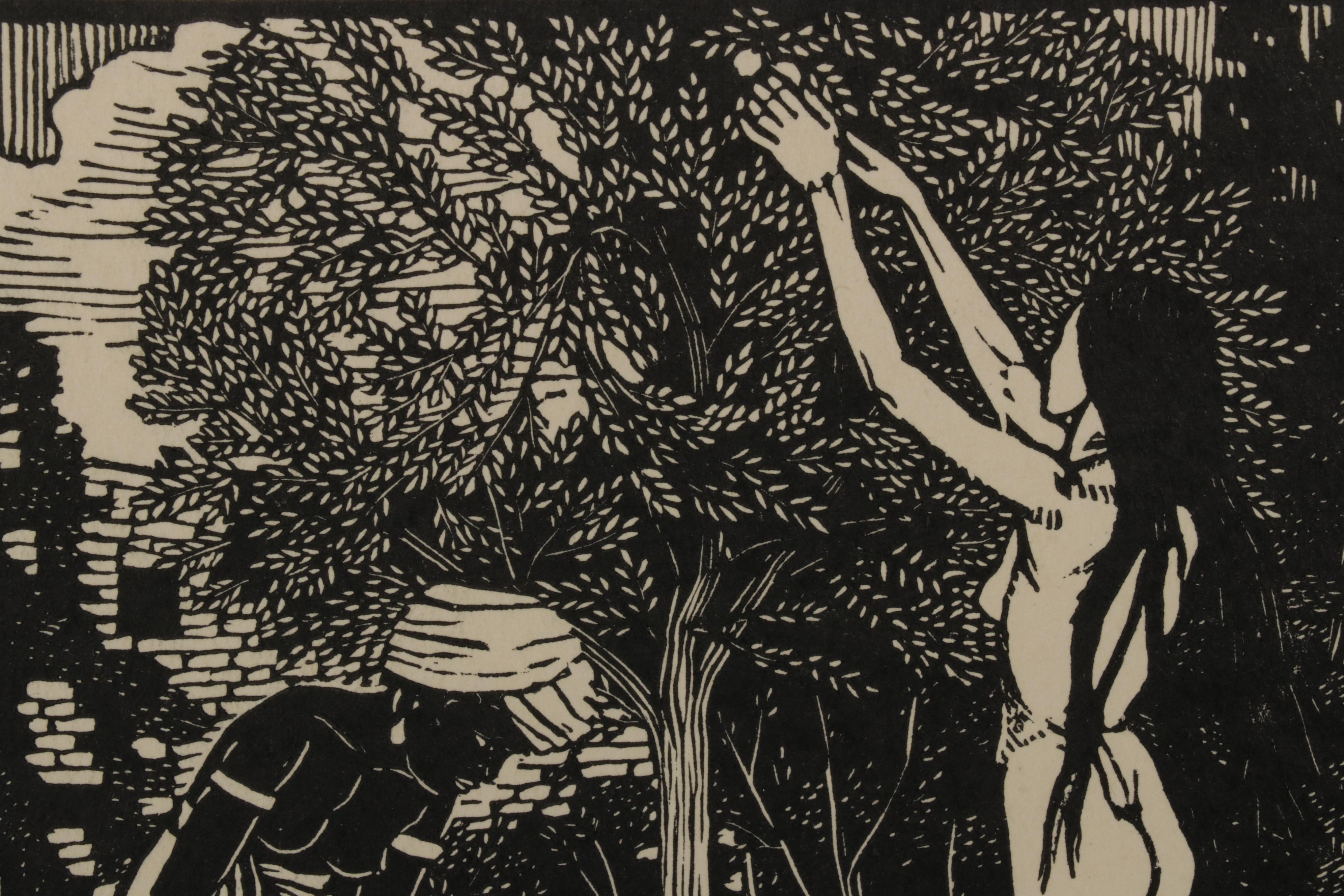 Gwen Raverat Woodcut "Bathsheba" From "Contemporary English Woodcuts," 1922