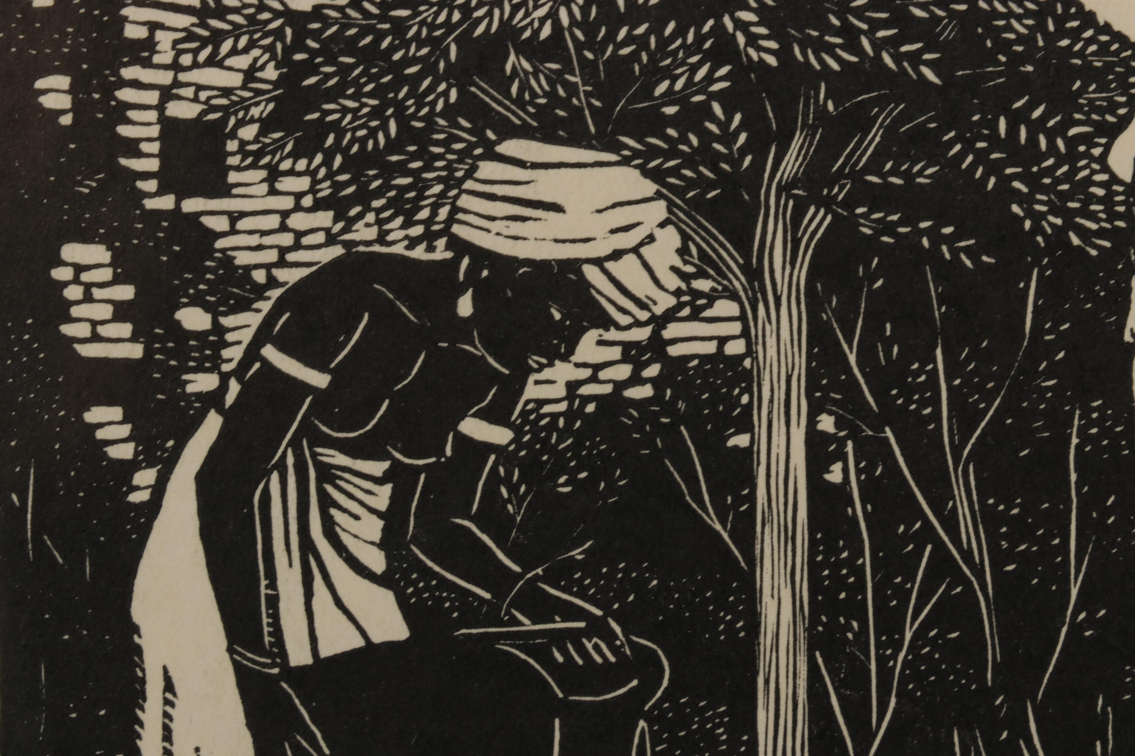 Gwen Raverat Woodcut "Bathsheba" From "Contemporary English Woodcuts," 1922