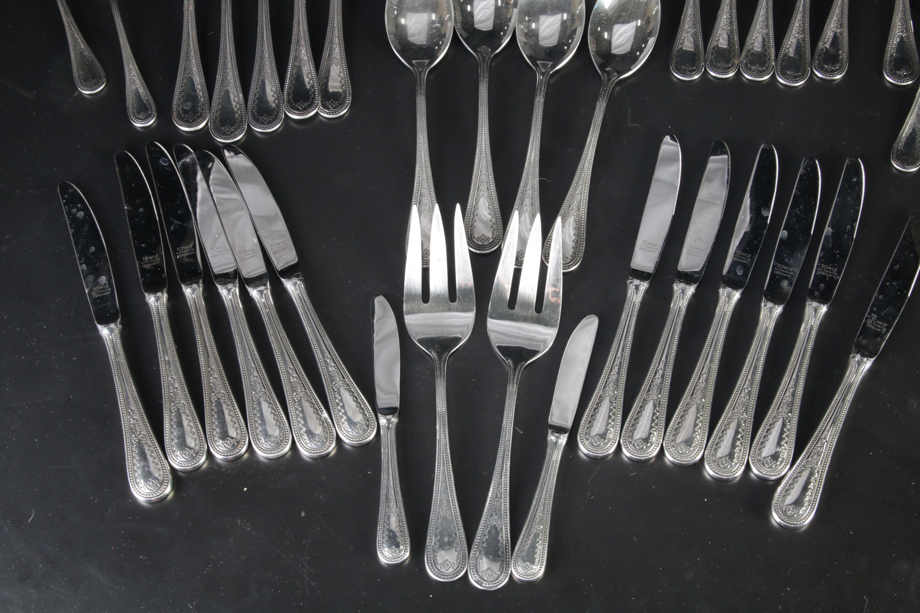 Towle "Beaded Antique" Stainless Steel Flatware, 1980s