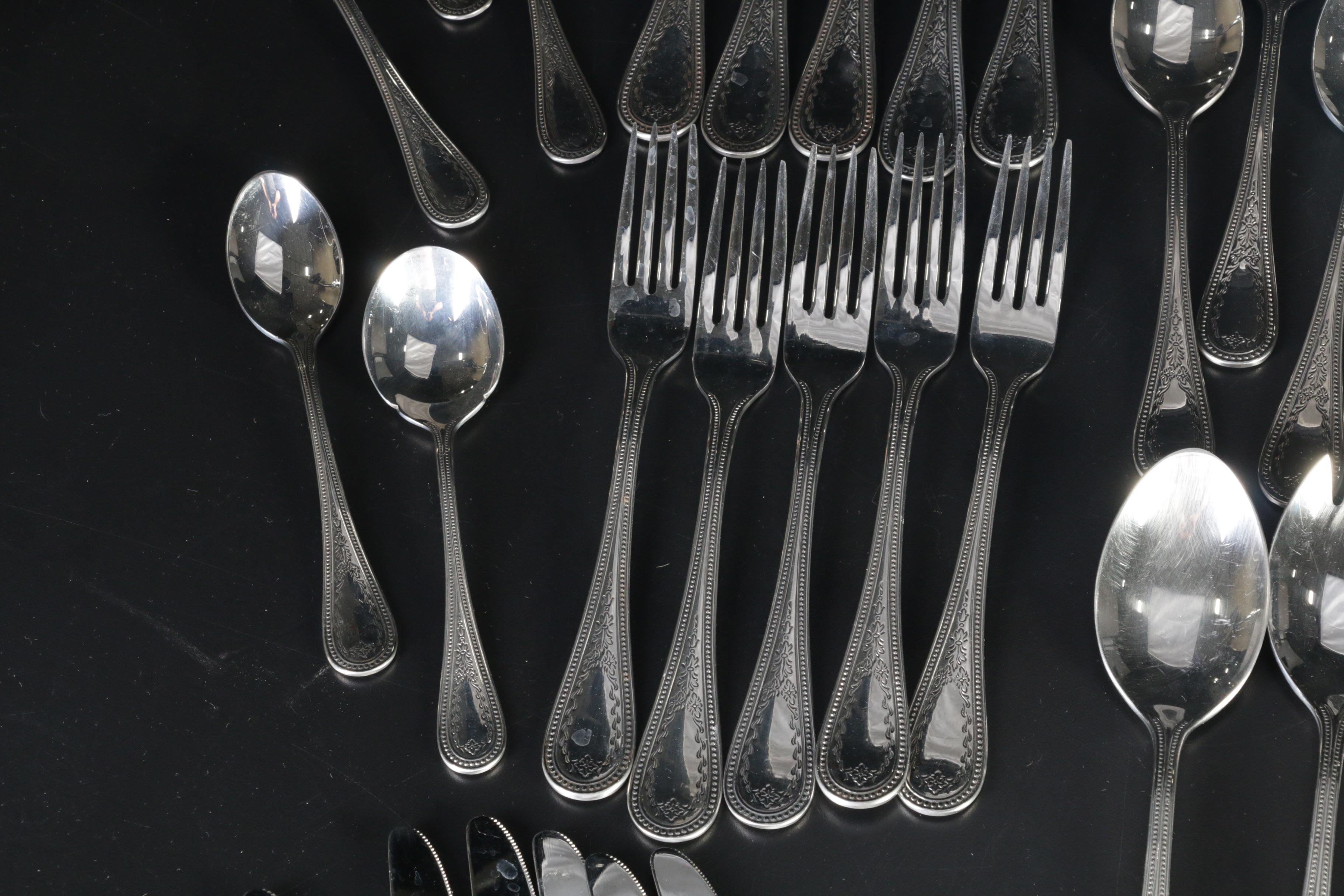 Towle "Beaded Antique" Stainless Steel Flatware, 1980s