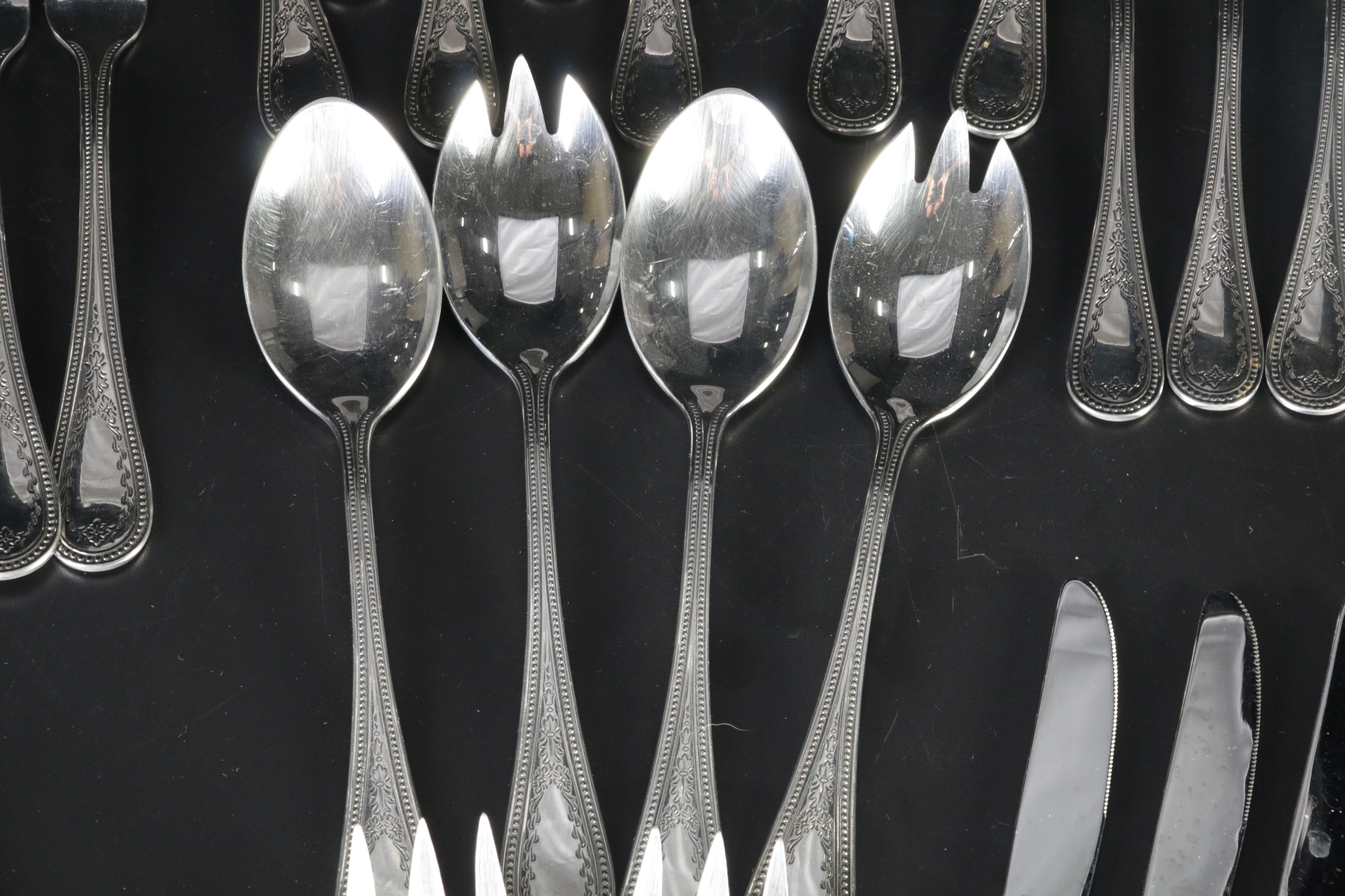 Towle "Beaded Antique" Stainless Steel Flatware, 1980s
