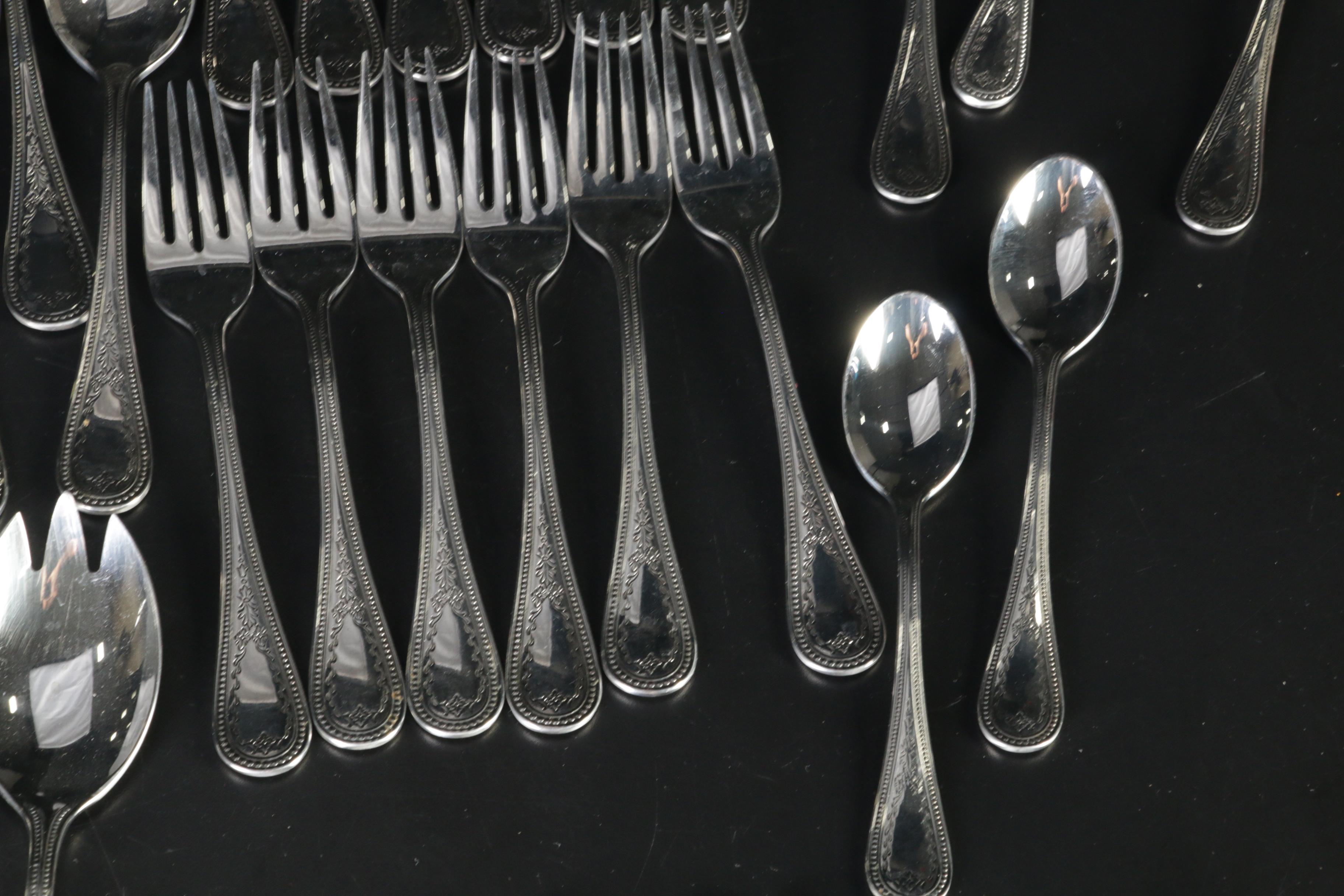 Towle "Beaded Antique" Stainless Steel Flatware, 1980s