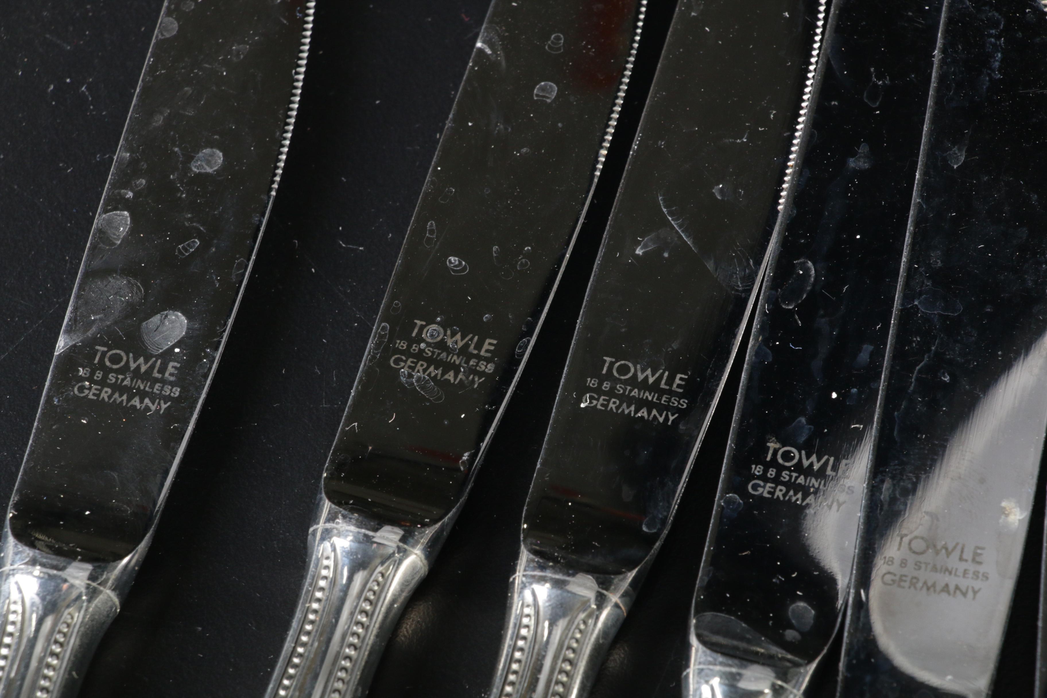 Towle "Beaded Antique" Stainless Steel Flatware, 1980s