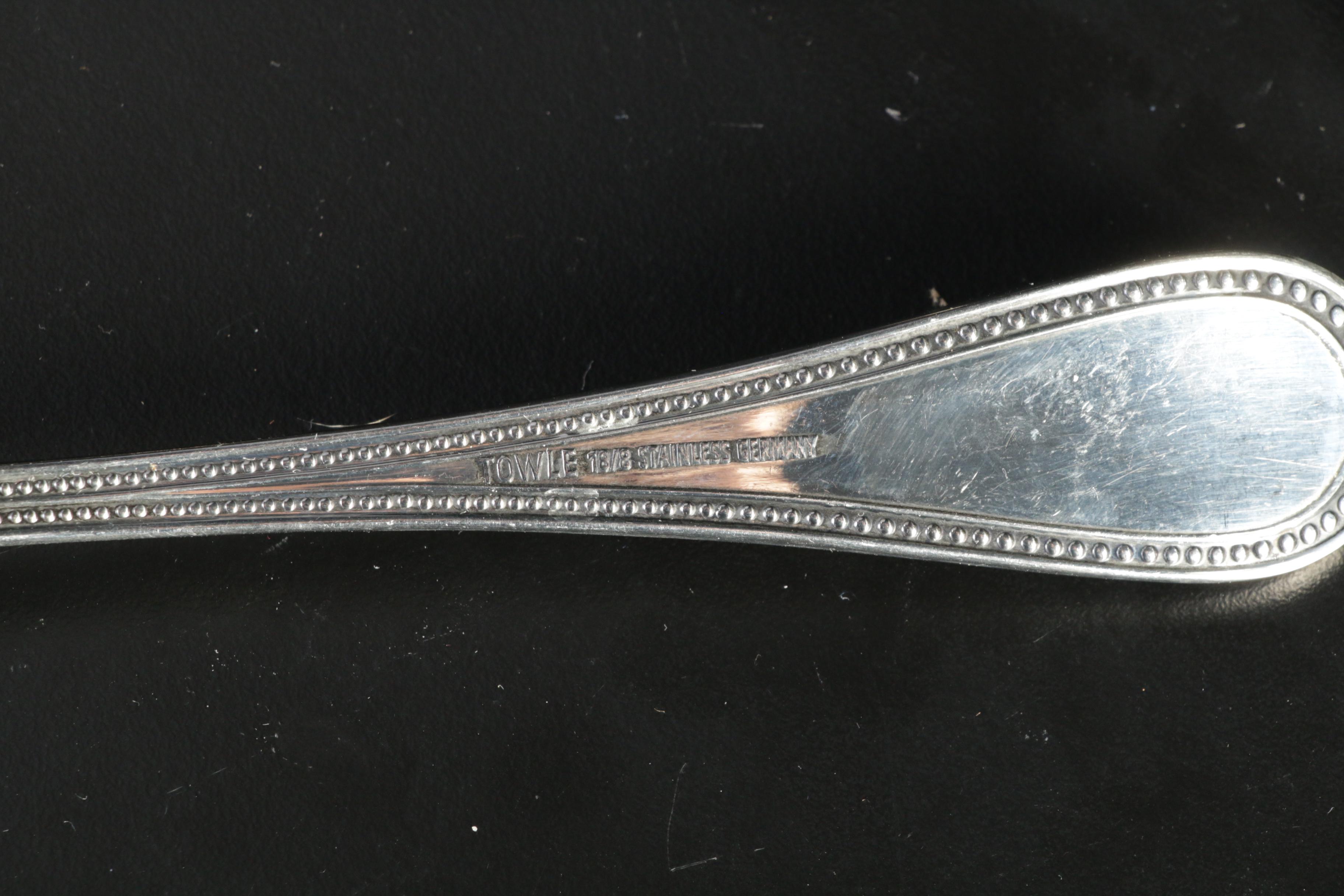 Towle "Beaded Antique" Stainless Steel Flatware, 1980s