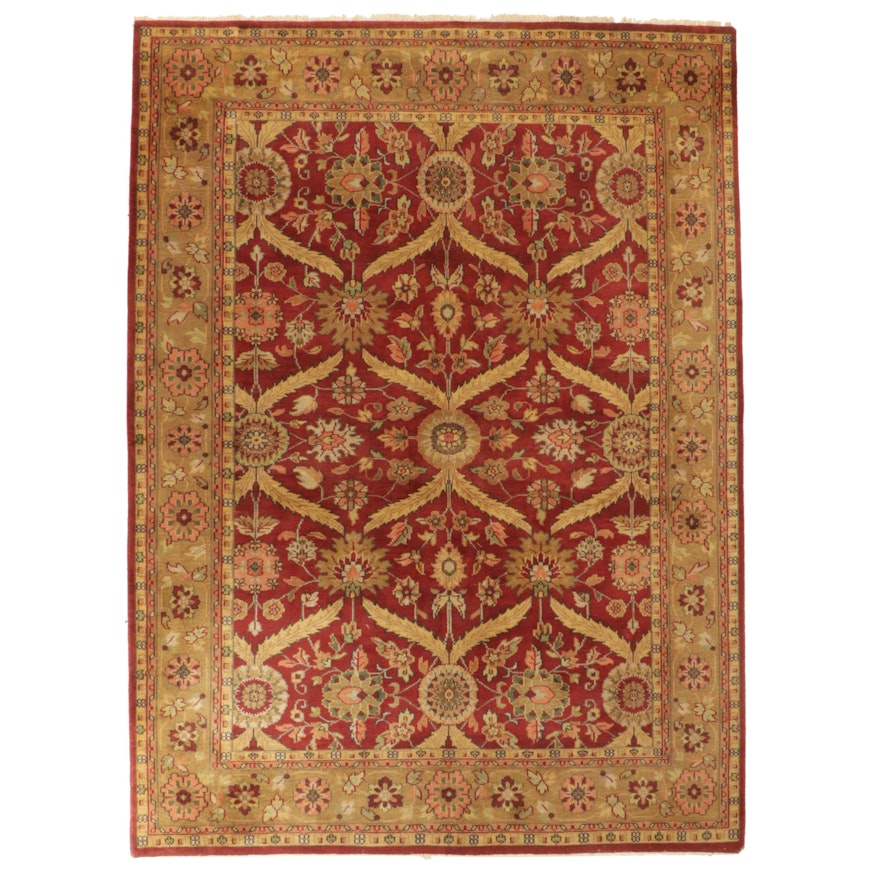8'10 x 11'11 Hand-Knotted Indian Agra Room Sized Rug