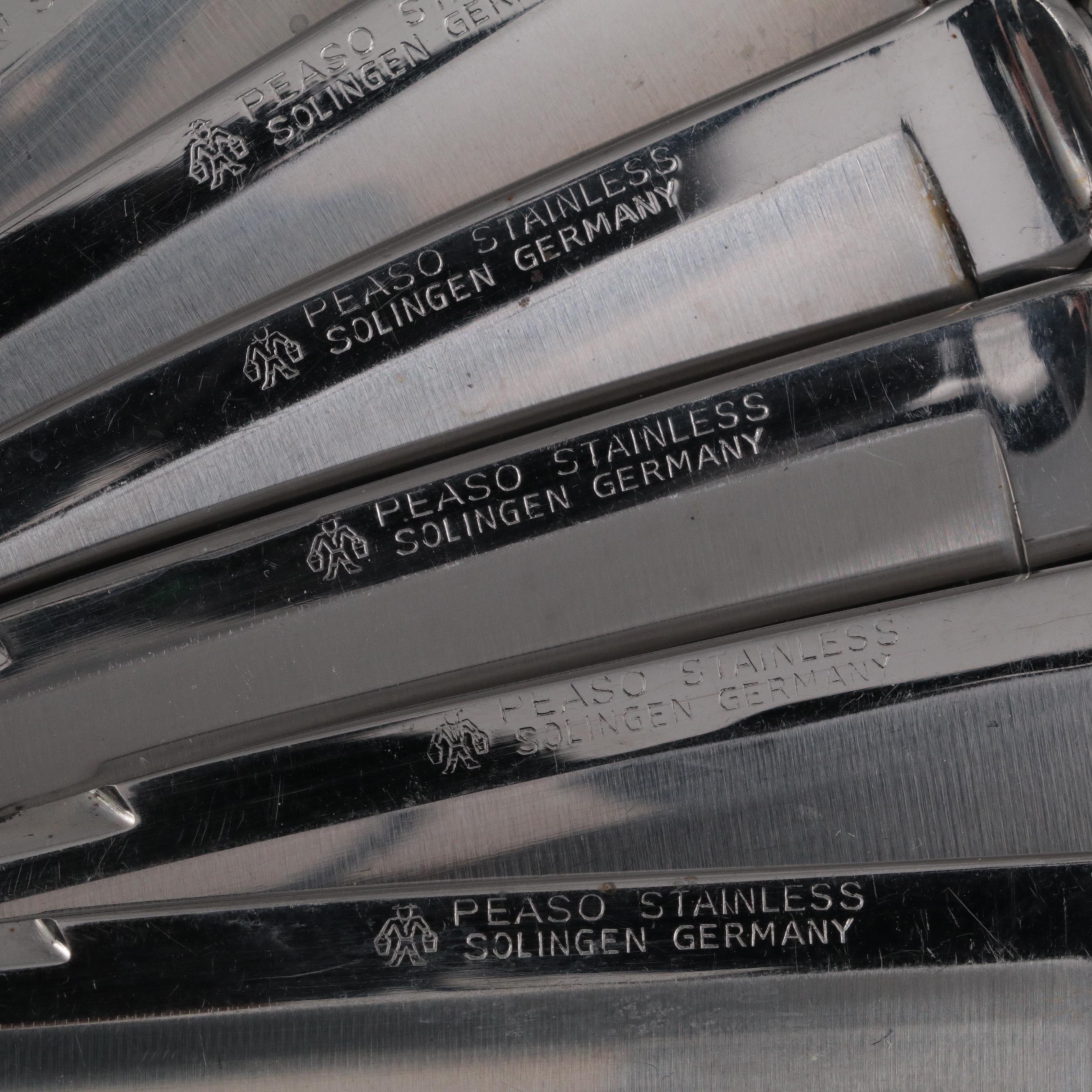 Peaso Solingen Inlaid Silver Plate German Steak Knives