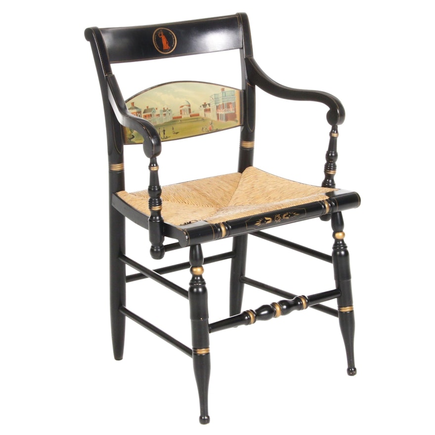 L. Hitchcock Hand-Painted University of Virginia Armchair, Mid 20th Century