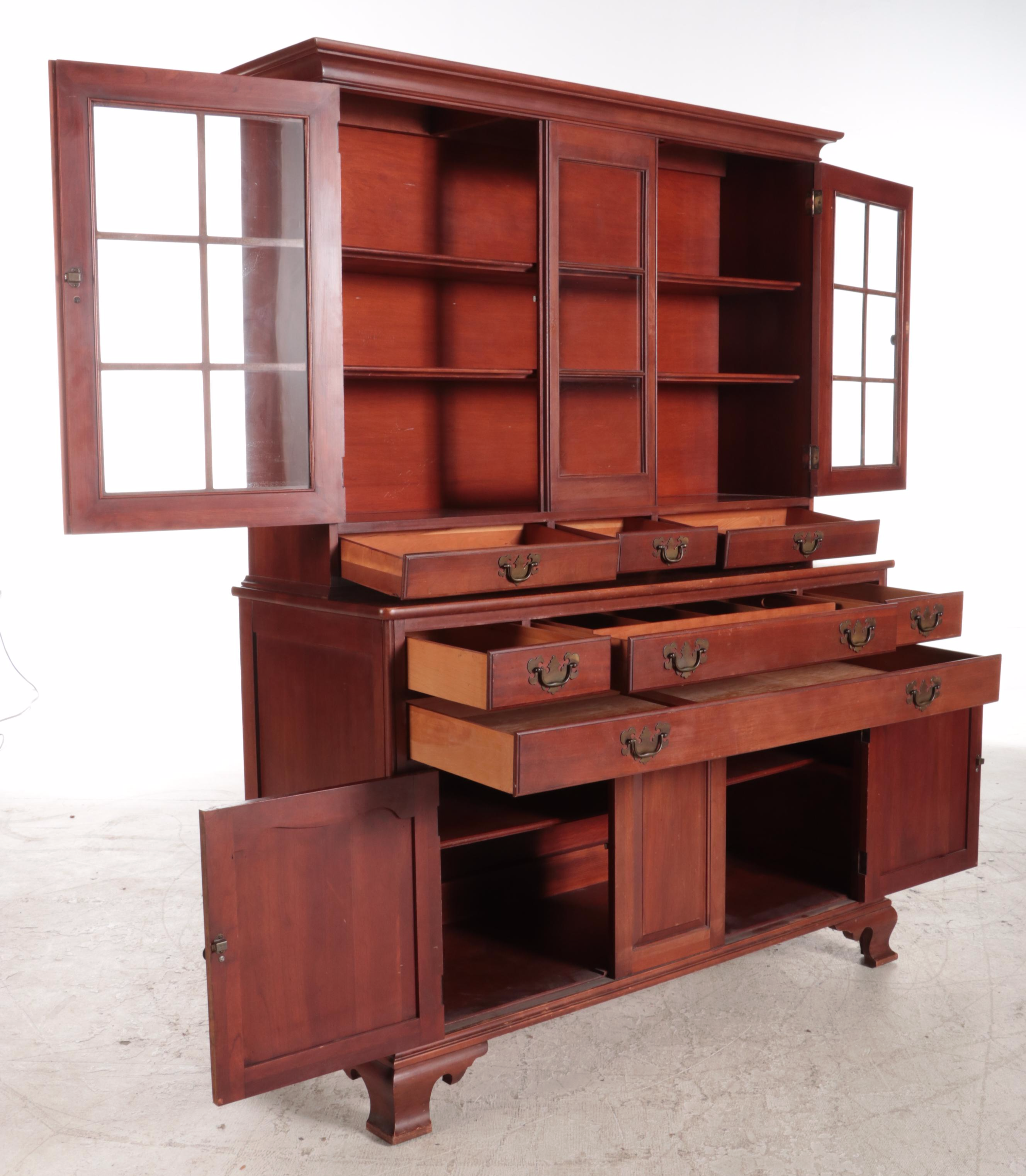 Willett Chippendale Style Cherrywood China Cabinet, Mid-20th Century