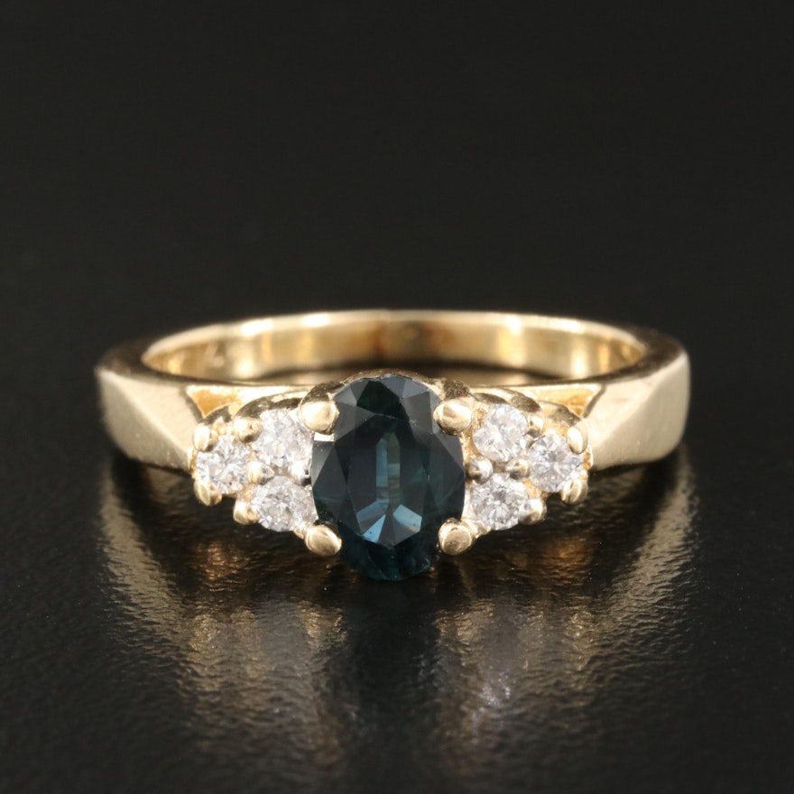 14K Sapphire and Diamond Ring