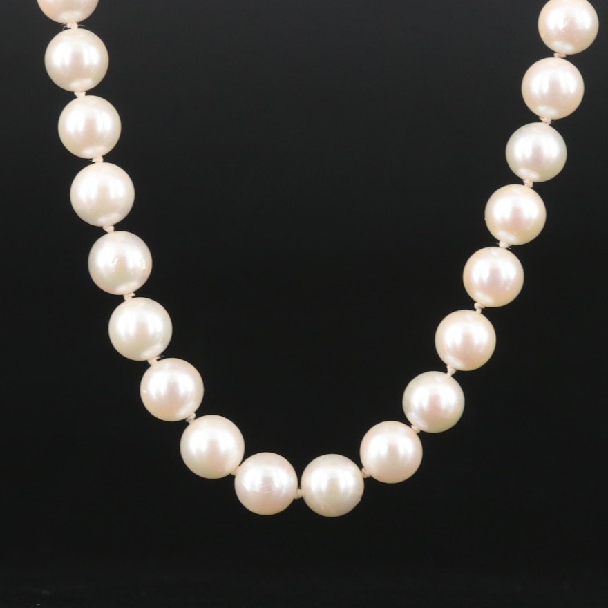 Mikimoto Pearl Necklace with 18K Clasp