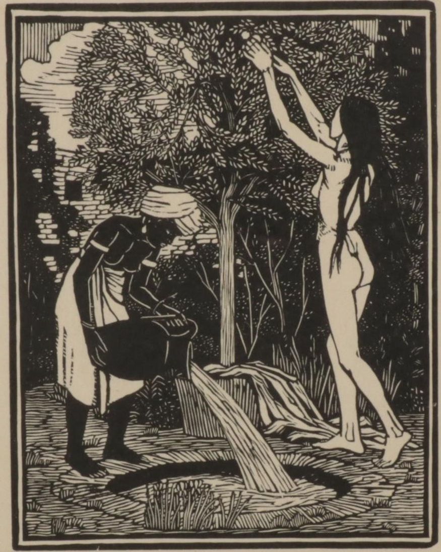Gwen Raverat Woodcut "Bathsheba" From "Contemporary English Woodcuts," 1922