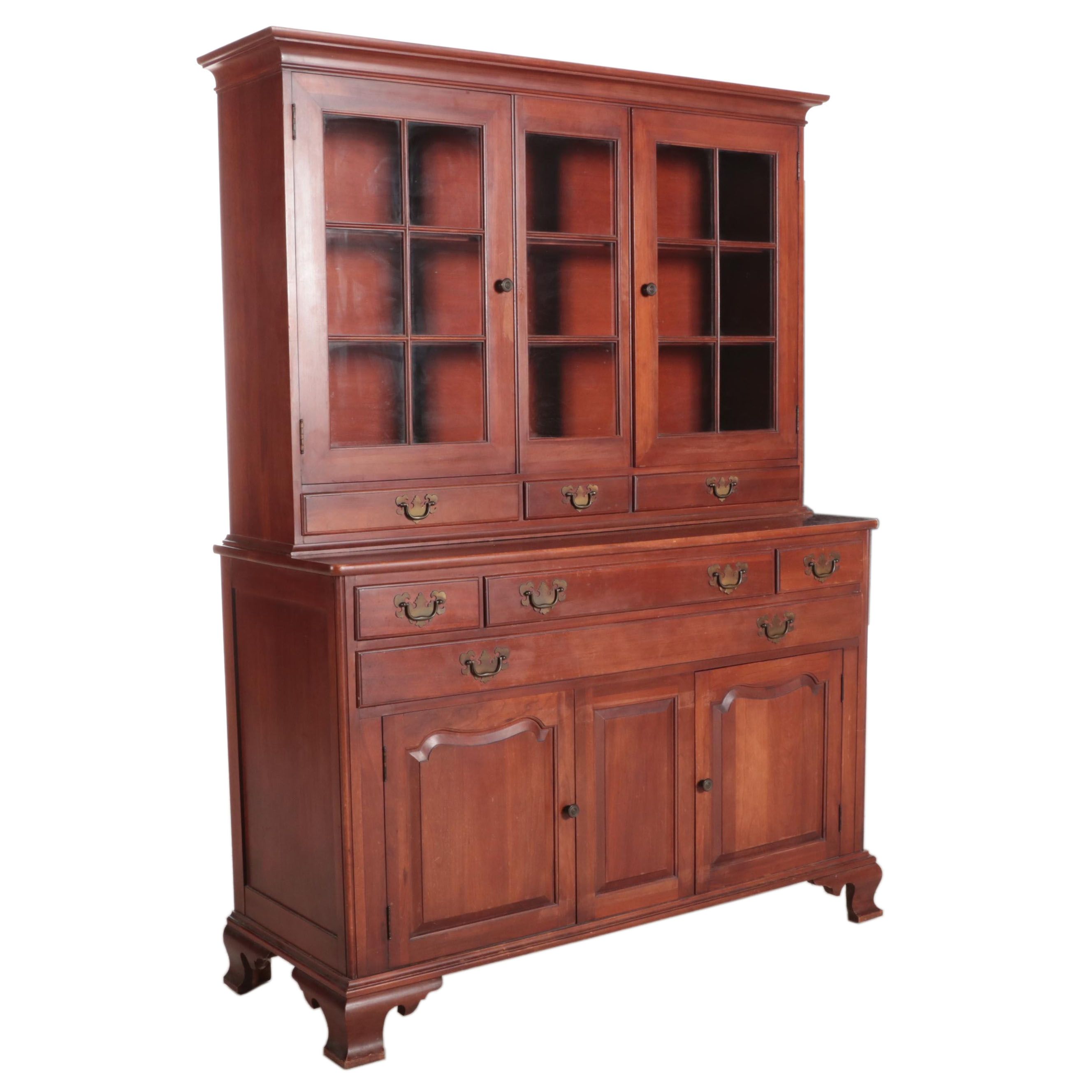 Willett Chippendale Style Cherrywood China Cabinet, Mid-20th Century