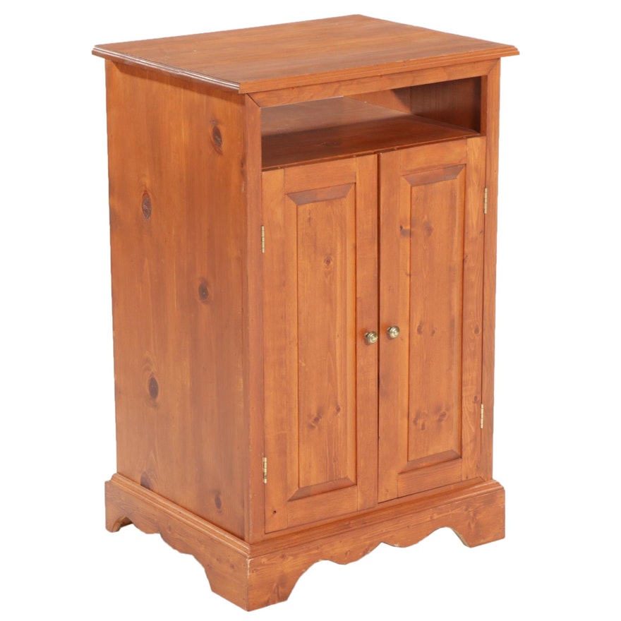 Bench-Made Pine Stereo Cabinet, Late 20th Century