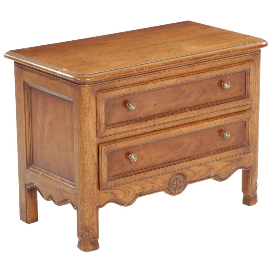 Drexel French Provincial Style Two-Drawer Bedside Chest