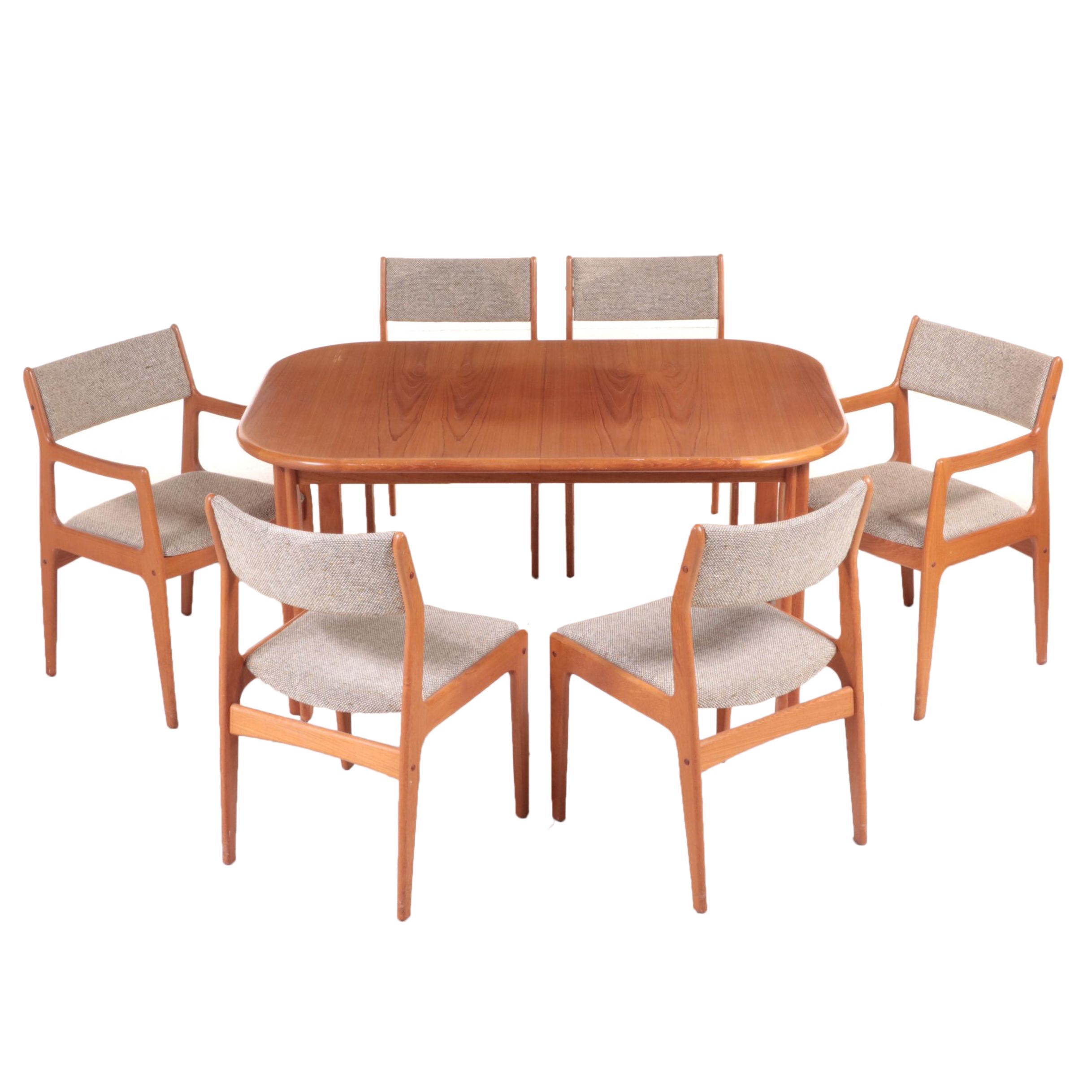 Seven-Piece Dixie Furniture Modernist Teak Dining Set