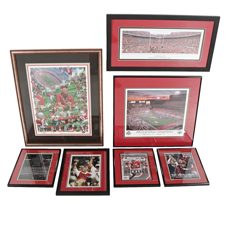 Ohio State Buckeyes NCAA National Championships Memorabilia in Frames