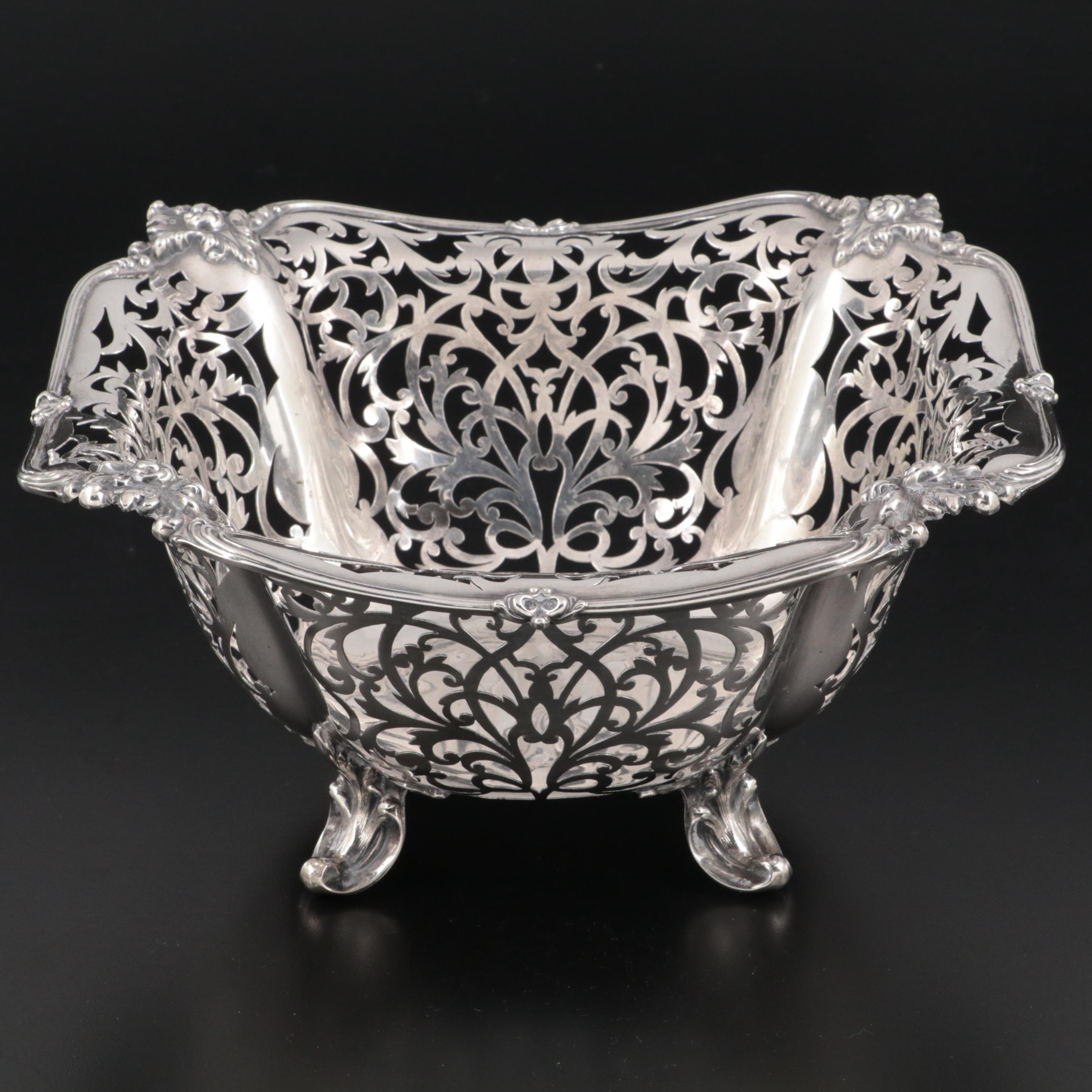 Baker-Manchester Sterling Silver Reticulated Bowl, Early 20th Century