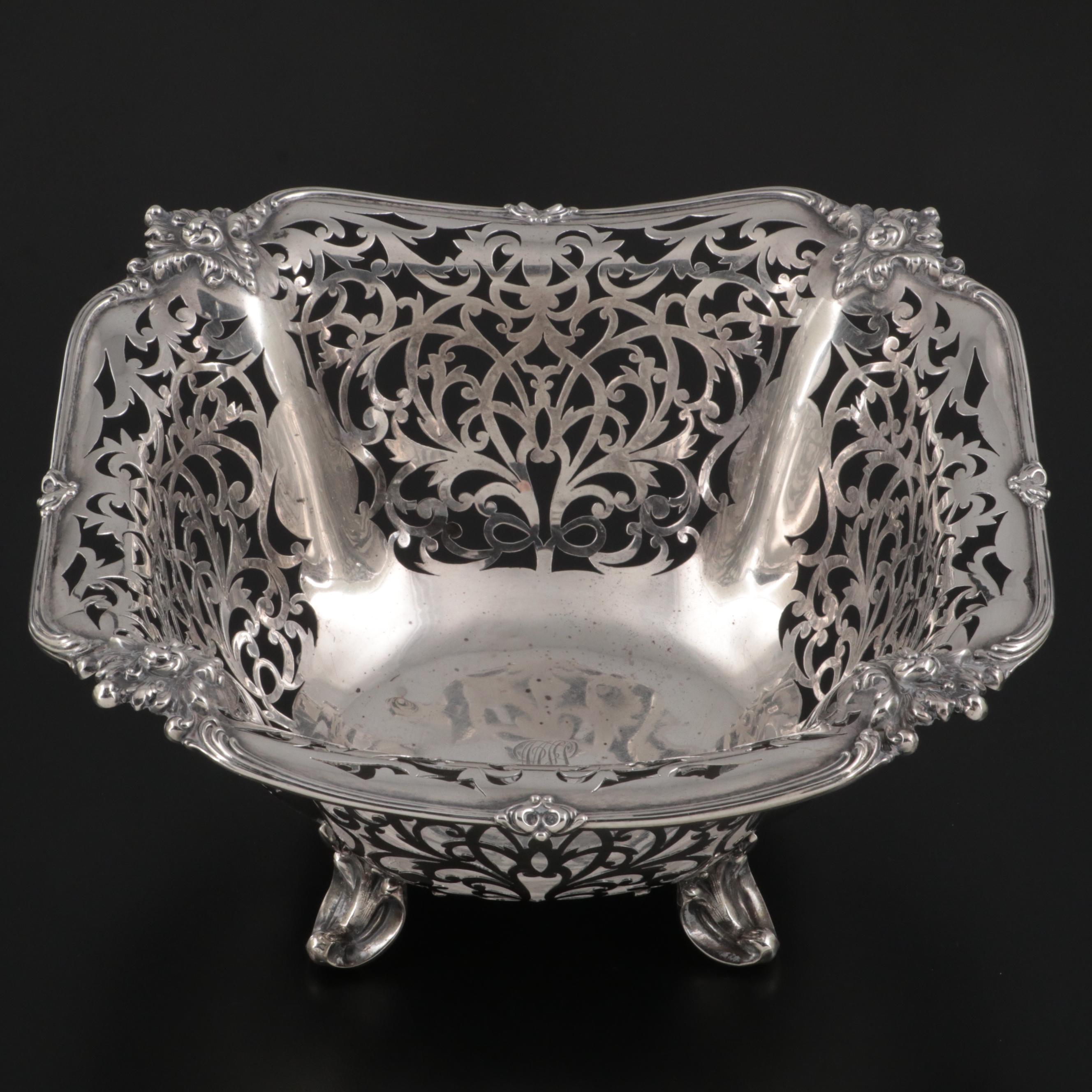Baker-Manchester Sterling Silver Reticulated Bowl, Early 20th Century