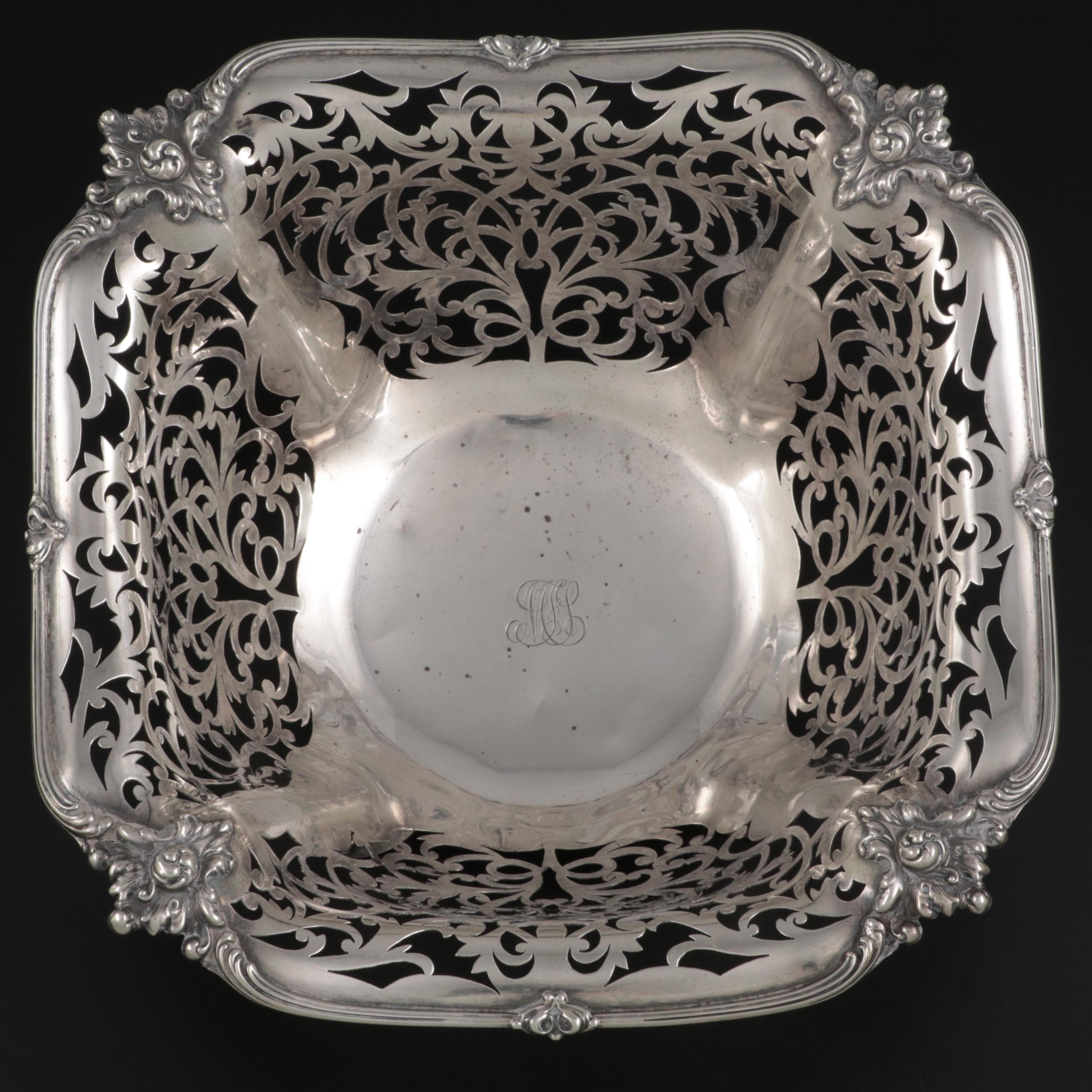 Baker-Manchester Sterling Silver Reticulated Bowl, Early 20th Century