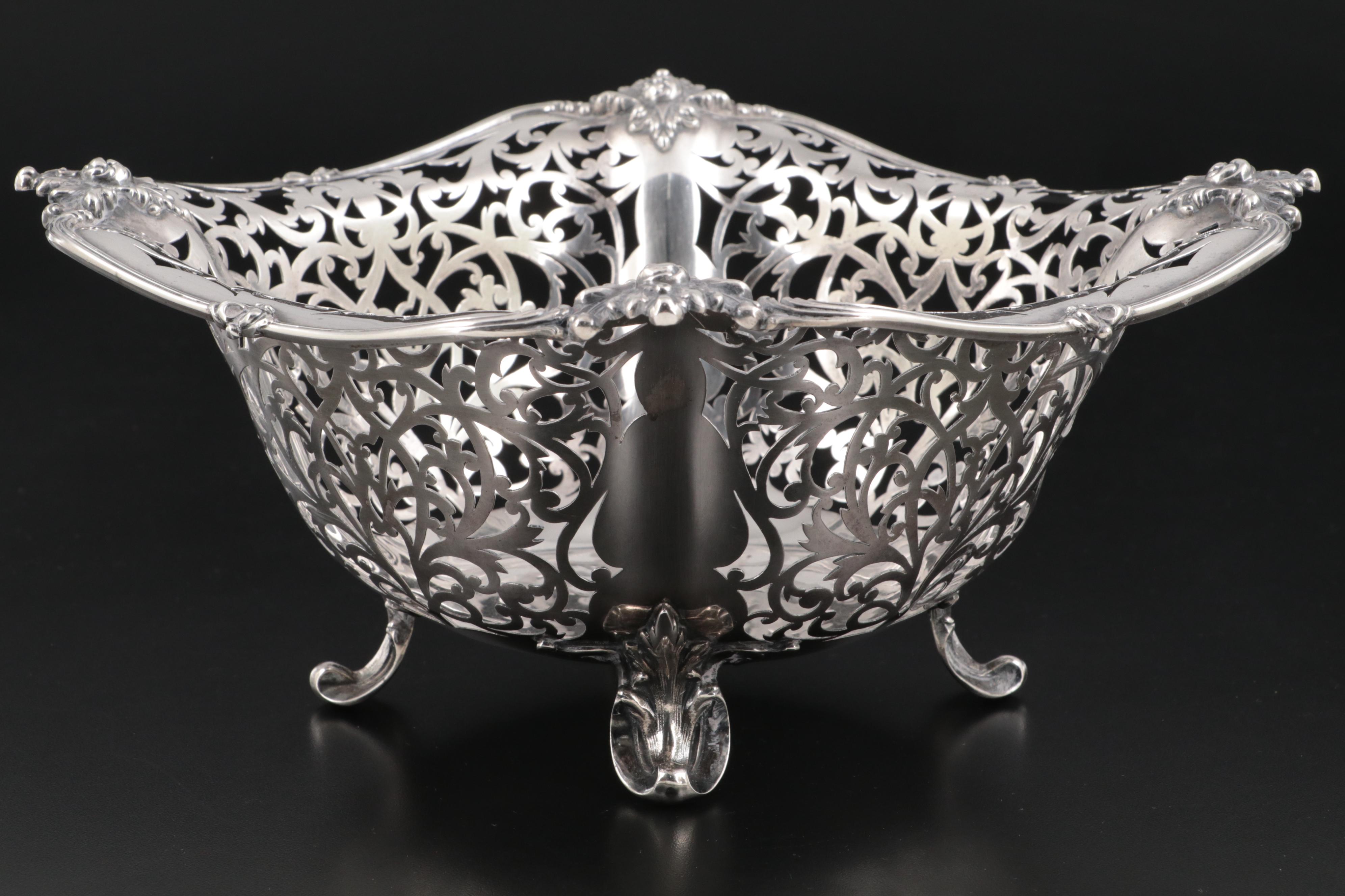 Baker-Manchester Sterling Silver Reticulated Bowl, Early 20th Century